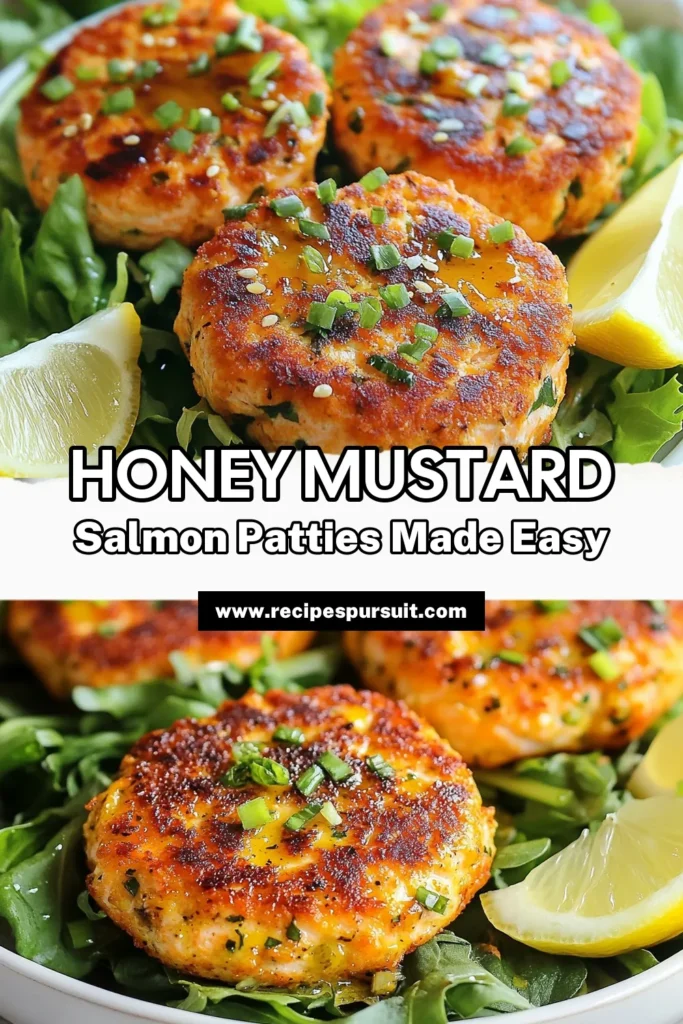 Discover the deliciousness of honey mustard salmon patties, a simple and healthy twist on traditional salmon cakes. This wild-caught salmon recipe combines fresh ingredients for easy salmon recipes that your family will love. Perfect for a quick weeknight dinner, these homemade salmon patties are gluten-free and packed with flavor. Try this healthy salmon cake recipe today and savor the taste! Save this recipe now! #HealthyEating #SalmonRecipes #EasyDinners #HomemadeDelights