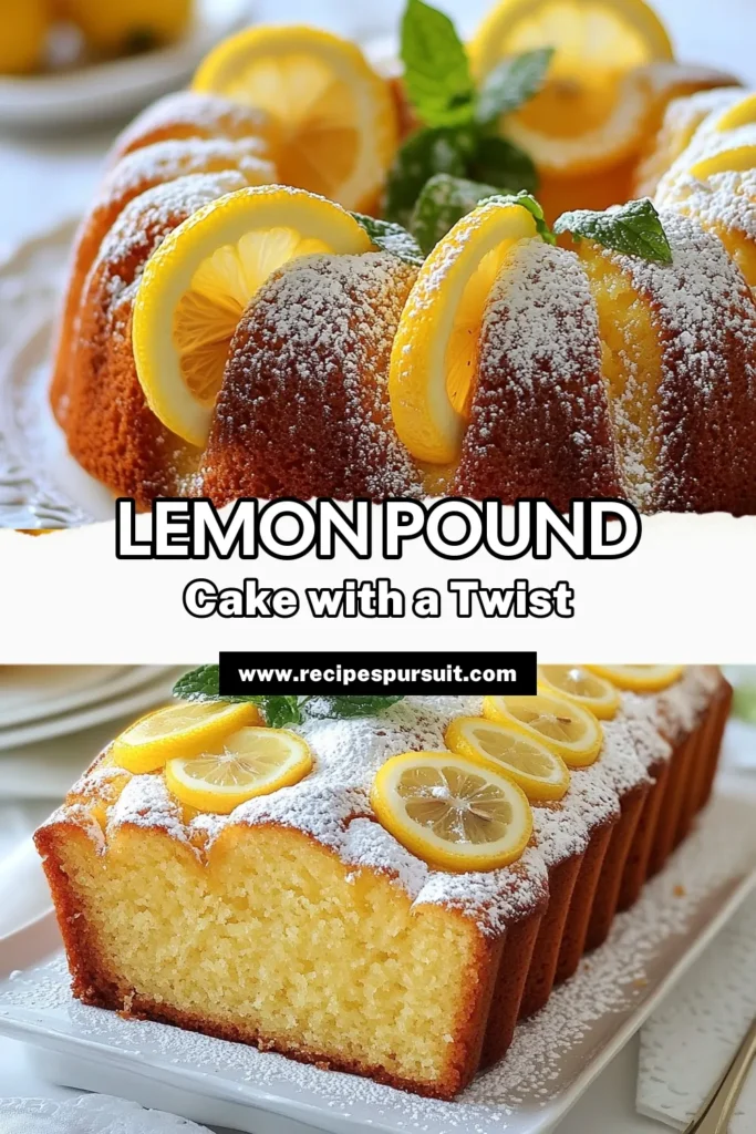 Savor the delightful flavors of this Greek Yogurt Lemon Pound Cake, a simple and zesty pound cake recipe that combines the creaminess of Greek yogurt with fresh lemon zest for an unforgettable dessert. Perfect as an easy lemon cake recipe, this lemon pound cake with yogurt is moist and bursting with citrus goodness. Try this Greek yogurt dessert recipe today and enjoy every slice! Save this recipe for later! #LemonPoundCake #GreekYogurtDesserts #BakingIdeas #EasyRecipes