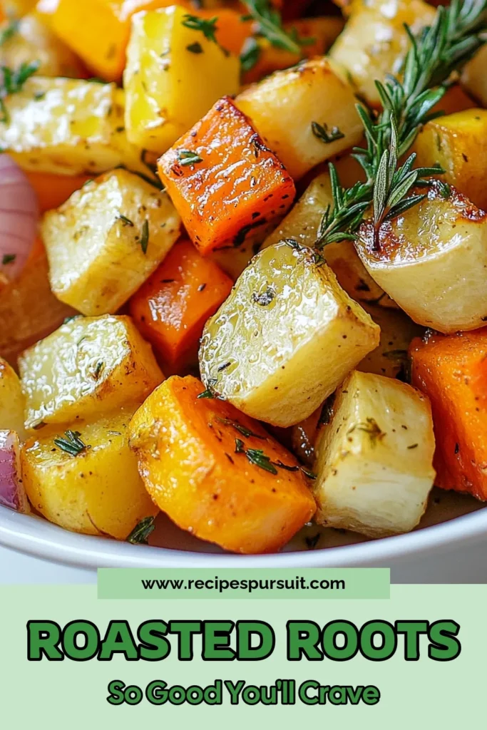 Discover the delightful flavors of herb roasted root vegetables with this easy vegetable recipe! Packed with healthy ingredients like carrots, parsnips, and sweet potatoes, this roasted vegetable recipe is perfect as a healthy vegetable side. Infused with fresh thyme and rosemary, these thyme rosemary vegetables are a crowd-pleaser. Try this recipe today and elevate your meals! Save this for your next dinner! #RoastedVegetables #HealthySides #VegetableRecipes #HerbRoastedVeggies