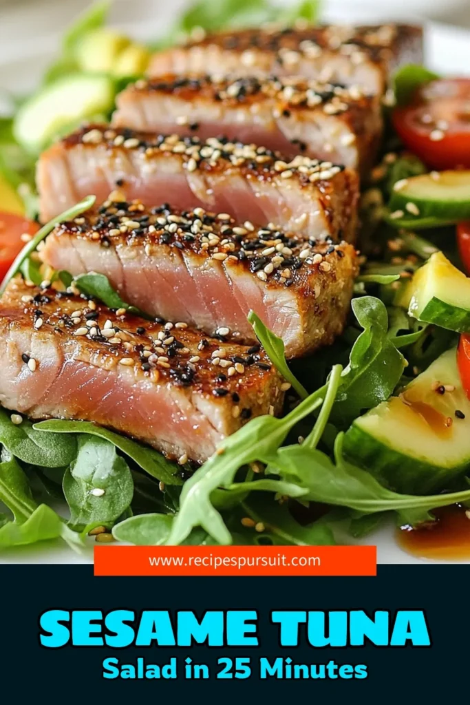 Discover the delicious and healthy tuna salad recipe you’ve been waiting for! This sesame crusted tuna salad is not only easy to prepare but also a sushi-inspired salad recipe that’s bursting with flavor. Perfect for lunch or dinner, this seared tuna salad combines fresh ingredients with a delightful dressing. Try this easy salad with tuna today! Save and share if you love it! #HealthyEating #TunaSalad #SushiInspired #CleanEating