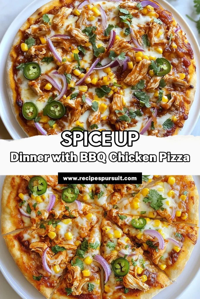 Discover the deliciousness of Chipotle BBQ Chicken Pizza with this easy BBQ chicken pizza recipe! Perfect for a quick dinner, this homemade pizza with chipotle features shredded chicken coated in smoky BBQ sauce, topped with melted mozzarella, and a pop of flavor from red onions and corn. Your tastebuds will love this spicy chicken pizza recipe. Don't wait—try it today and elevate your pizza night! #BBQChickenPizza #ChipotlePizza #EasyRecipes #HomemadePizza