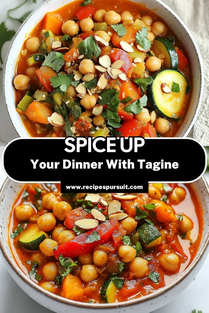 Discover the deliciousness of Moroccan Chickpea Tagine, a standout in spiced chickpea recipes! This vegan Moroccan recipe features nutritious ras el hanout chickpeas, blending rich flavors with vegetables. Perfect for a healthy meal, this tagine is easy to make and incredibly satisfying. Save this recipe for your next cooking adventure! #MoroccanChickpeaTagine #SpicedChickpeaRecipes #VeganMoroccanRecipes #HealthyTagineRecipes