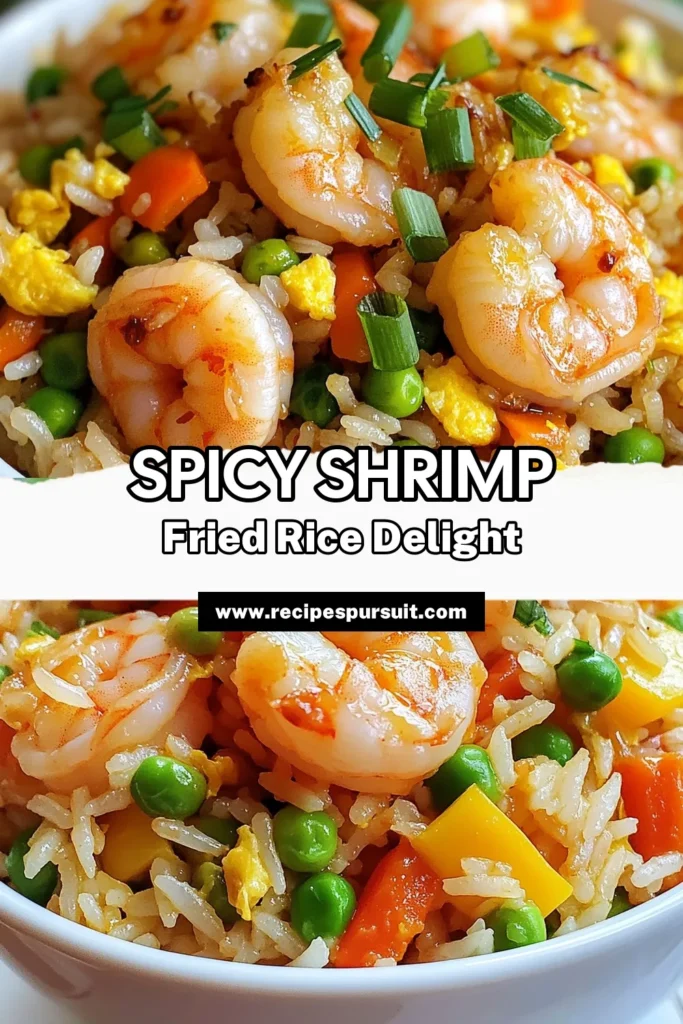 Savor the bold flavors of Chili Garlic Shrimp Fried Rice, a quick and easy fried rice with shrimp that's perfect for busy weeknights! This Spicy Shrimp Fried Rice recipe combines succulent shrimp, vibrant veggies, and zesty chili garlic sauce for an irresistible dish. Make this delicious shrimp rice dish in just 30 minutes. Save this recipe for your next dinner idea! #ShrimpFriedRiceRecipe #SpicyShrimpFriedRice #QuickDinner #EasyFriedRiceWithShrimp