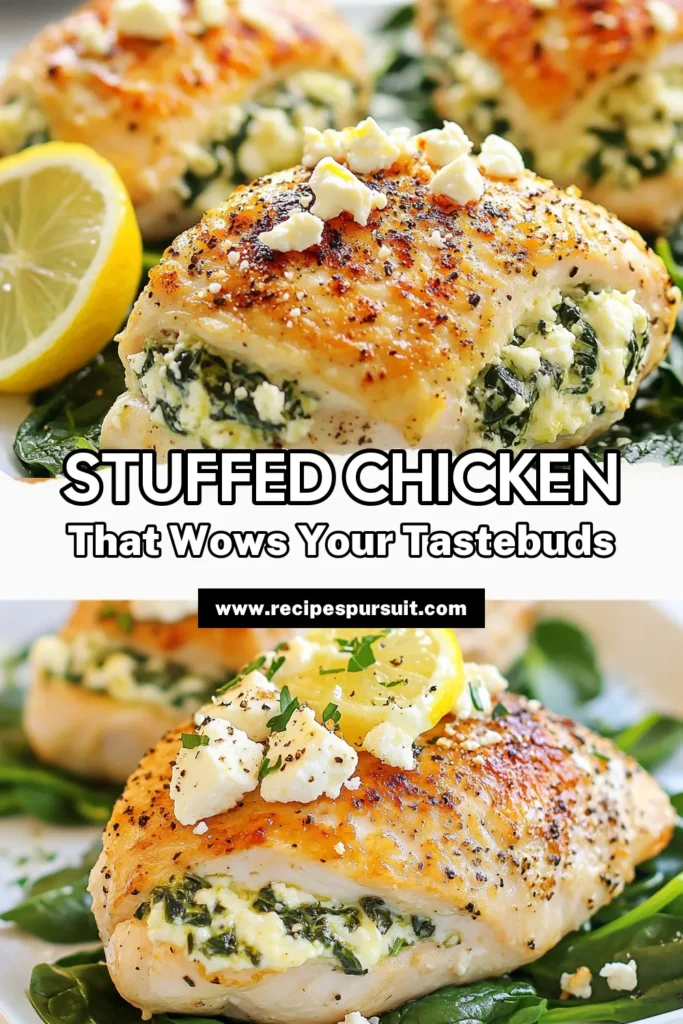 Discover the deliciousness of Spinach Feta Stuffed Chicken, a delightful recipe that transforms your weeknight dinners! Ideal for health-conscious eaters, this healthy stuffed chicken is packed with flavors from fresh spinach and creamy feta cheese. Perfect for your dinner table, this baked chicken dinner is sure to impress. Try this twist on chicken breast recipes today and enjoy a meal everyone will love! Save it now for your next cooking adventure! #SpinachFetaStuffedChicken #HealthyDinner #ChickenBreastRecipes #BakedChickenDinner