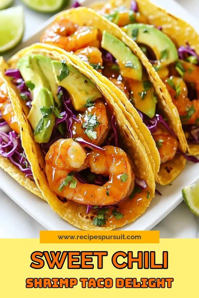 Looking for a delicious dinner idea? Try these Sweet Chili Shrimp Tacos! This Easy Shrimp Taco Recipe combines succulent shrimp with a sweet and spicy kick, perfect for taco night. Top your Shrimp Tacos with Avocado and crunchy cabbage for a refreshing twist. In just 30 minutes, you can have a flavorful meal that satisfies. Try this Quick Taco Dinner Idea tonight and save it for later! #ShrimpTacos #SpicyShrimp #EasyDinner #TacoNight