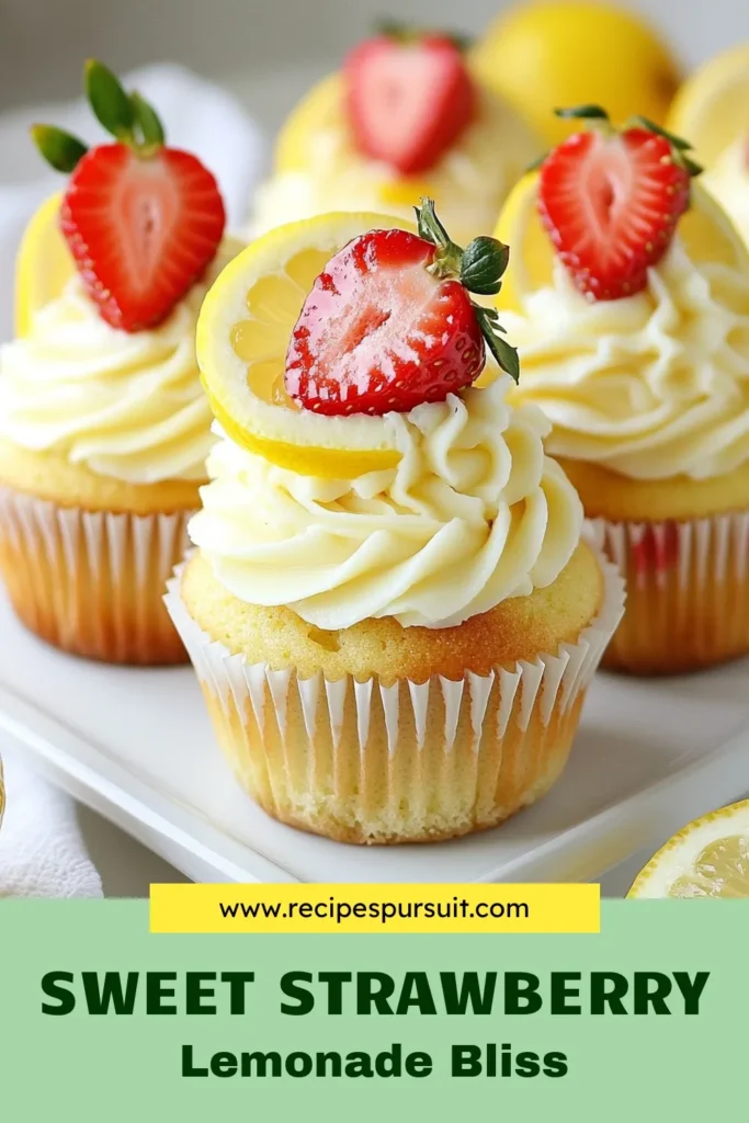 Indulge in the delightful taste of Strawberry Lemonade Cupcakes this summer! This easy Lemon Cupcake Recipe features a refreshing strawberry puree and a creamy Strawberry Cupcake Frosting that’s perfect for warm days. Ideal for picnics or parties, these fruity cupcake ideas will impress your guests. Bake these fun Summer Cupcake Recipes and brighten your dessert table! Try it now! #SummerDesserts #CupcakeRecipe #StrawberryLemonade #BakingJoy