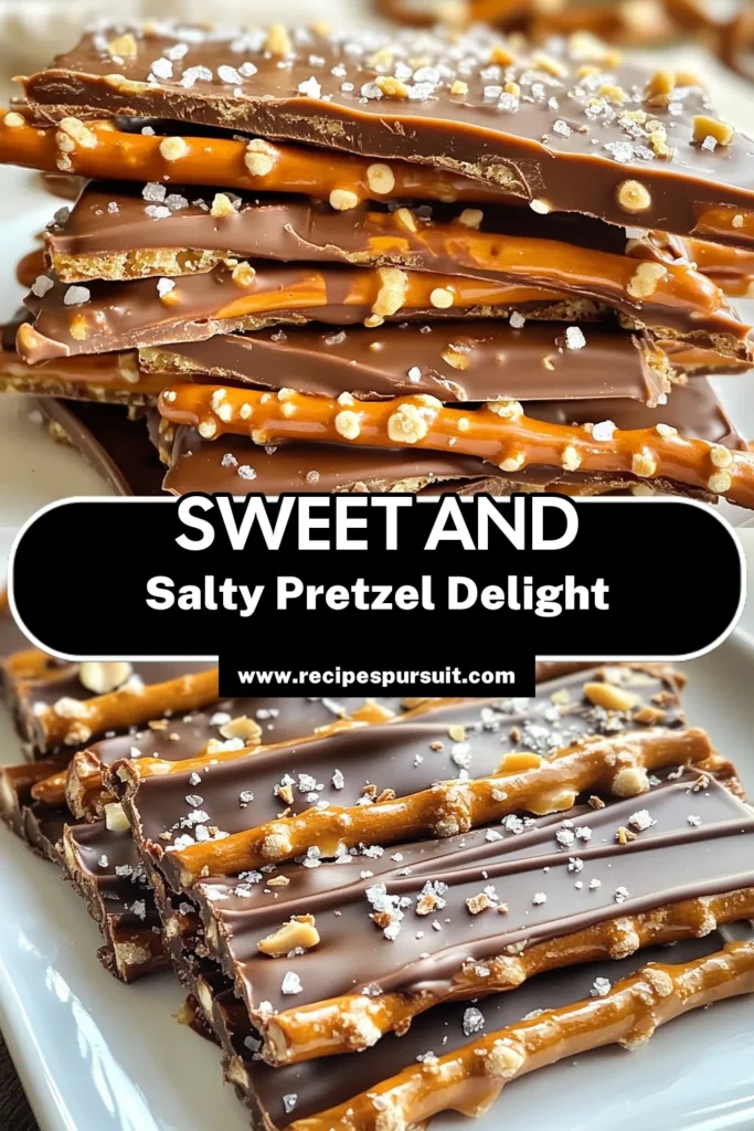 Indulge in this irresistible Chocolate Caramel Pretzel Bark, the perfect combination of sweet and salty! This easy dessert recipe combines crunchy pretzel snacks with rich chocolate and creamy caramel. Ideal as a no-bake treat for any occasion, it’s sure to be a hit. Try it today and impress your friends and family! Don’t forget to save this recipe for later! #ChocolateCaramelPretzelBark #EasyDessertRecipes #ChocolatePretzelSnacks #NoBakeTreats