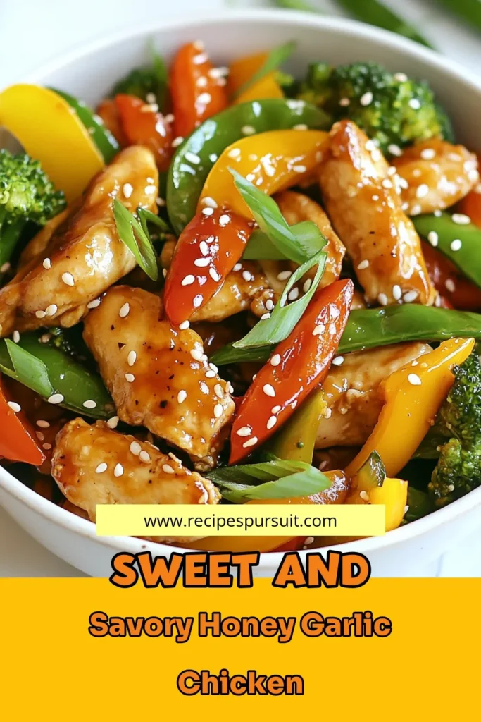 Discover the deliciousness of Honey Garlic Chicken with this easy Chicken Stir Fry recipe! Perfect for a quick chicken dinner, this healthy stir fry combines tender chicken, vibrant veggies, and a mouthwatering honey garlic sauce. In just 20 minutes, you can create a satisfying meal that's both nutritious and flavorful. Save this recipe for your next weeknight dinner! #HoneyGarlicChicken #ChickenStirFryRecipe #EasyHoneyGarlicChicken #HealthyStirFryRecipe
