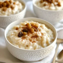 To make this creamy delight, you need: - 1 cup Arborio rice - 4 cups whole milk - 1 cup coconut milk - 1/4 cup sugar - 1 vanilla bean, split and seeds scraped - 1/4 teaspoon salt - 1/2 teaspoon ground cinnamon - 2 tablespoons unsalted butter These main ingredients create a rich and smooth texture. The Arborio rice provides a nice bite, while the whole and coconut milk add creaminess. The sugar and vanilla bean bring sweetness and warmth. You can add a few extra ingredients for more taste, like: - 1/4 cup raisins or chopped dried fruit Adding dried fruit gives a burst of flavor. It also adds natural sweetness. To make your rice pudding look even better, try these ideas: - Serve in elegant dessert bowls. - Top each bowl with a sprinkle of cinnamon. - Add a dollop of whipped cream for extra flair. These tips make the dessert inviting and fun. Enjoying your rice pudding is all about how it looks and tastes! {{ingredient_image_1}} Start by rinsing the Arborio rice. Place it in a fine-mesh strainer. Rinse it under cold water until the water runs clear. This step removes extra starch. Less starch means a creamier texture. It also keeps the rice from becoming gummy. After rinsing, let the rice drain for a moment. Next, grab a large saucepan. Add the rinsed rice, whole milk, coconut milk, sugar, salt, and the scraped vanilla bean seeds. Don’t forget the pod! Stir it all together well. Place the pan over medium heat. Bring the mixture to a gentle simmer while stirring often. Once it simmers, lower the heat to low. Cook uncovered for about 30-35 minutes. Stir frequently during this time. The rice should become tender, and the mixture should get thick and creamy. If you want to add raisins or dried fruit, do it in the last 10 minutes of cooking. When the pudding reaches your desired thickness, remove the pot from the heat. Stir in the unsalted butter and ground cinnamon. Mix until the butter melts completely. Discard the vanilla bean pod. Taste your pudding now; adjust sweetness if you like. You can serve it warm or chill it for later. For a lovely finish, serve the pudding in elegant bowls. Top with freshly grated nutmeg or a sprinkle of cinnamon for flair. Enjoy your creamy, comforting dish! To cook rice pudding well, rinse your Arborio rice first. This step removes extra starch. It helps avoid a gummy end result. Use a large saucepan for the best heat distribution. Combine rice with your milk and sugar. Stir well to mix everything. The key to creamy rice pudding is slow cooking. Start at medium heat, then lower it. Stir often to keep the rice from sticking. Cook until the rice is soft and the mix thickens. Add butter and cinnamon at the end for extra creaminess. Store leftover rice pudding in an airtight container. Keep it in the fridge for up to four days. To reheat, warm it gently on the stove. Add a little milk if it seems dry. Avoid freezing if you want to keep the creamy texture. Pro Tips Rinse the Rice: Rinsing the Arborio rice helps remove excess starch, which prevents the pudding from becoming overly gummy and ensures a creamy texture. Monitor Heat Levels: Cooking the mixture over medium heat initially and then reducing to low prevents the milk from scorching, allowing for even cooking of the rice. Adjust Sweetness: Taste the pudding before serving and adjust the sweetness according to your preference, especially if using dried fruits that add natural sugars. Garnish Creatively: Enhance presentation by garnishing with freshly grated nutmeg, a sprinkle of cinnamon, or a dollop of whipped cream for a touch of elegance. {{image_2}} You can switch out the milk in this recipe. Try almond milk or oat milk for a lighter taste. Coconut milk adds a nice creaminess, but you can go dairy-free with these options. For sweeteners, you might use honey or maple syrup. Both offer unique flavors and natural sweetness. Adjust the amount to fit your taste. While vanilla bean shines in this dish, other flavors can work too. Consider adding a bit of almond extract for a nutty twist. You might also try a hint of orange zest for freshness. Cardamom or ginger can add a warm spice that makes it special. Adding fruit or nuts can elevate your rice pudding. Consider mixing in diced apples or pears for sweetness and texture. Dried fruits like raisins or apricots add a chewy surprise. Chopped nuts, like pistachios or almonds, bring a nice crunch. Experiment with your favorites to create your own version! To store leftover rice pudding, let it cool first. Place it in an airtight container. Cover it tightly to keep out air. You can keep it in the fridge for up to four days. Make sure to label the container with the date. This way, you won't forget about it. When you are ready to eat, take it out of the fridge. Place the rice pudding in a saucepan. Add a splash of milk to help soften it. Heat on low, stirring often. This keeps the rice pudding creamy. You can also use the microwave. Heat it in short bursts, stirring in between. Yes, you can freeze rice pudding! Use a freezer-safe container. Leave some space at the top, as it will expand. It can last in the freezer for about three months. When you want to eat it, thaw it in the fridge overnight. Then, reheat it with a bit of milk, just like before. Yes, you can use brown rice. However, it takes longer to cook. Brown rice needs about 45-50 minutes. The texture will be chewier and less creamy. Arborio rice gives a richer, smoother feel in pudding. To make rice pudding vegan, swap whole milk with almond or oat milk. Use coconut milk for a creamier base. Replace butter with coconut oil or a vegan butter. Use maple syrup instead of sugar for sweetness. Yes, a slow cooker works well for rice pudding. Combine all ingredients in the slow cooker. Cook on low for about 4 hours. Stir occasionally. This method makes it easy and hands-free. Just be sure to check for doneness. This blog post covered how to make a delicious vanilla bean rice pudding. We discussed the key ingredients, cooking steps, tips for texture, and ways to store it. Remember, the right ingredients and cooking techniques make all the difference. With simple tweaks, you can create your unique version, too. Enjoy your rice pudding as a warm treat or a cold dessert later. With these guidelines, you're ready to impress! Happy cooking!
