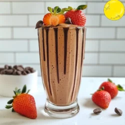 To make a delicious chocolate covered strawberry smoothie, gather the following ingredients: - 1 cup fresh strawberries, hulled - 1 banana, frozen - 1 cup chocolate almond milk (or regular almond milk) - 2 tablespoons cocoa powder - 2 tablespoons honey or maple syrup (adjust sweetness to taste) - 1 tablespoon almond butter (optional, for added creaminess) - Ice cubes (optional, for a colder smoothie) - Garnish options, like whole strawberries or chocolate syrup Each ingredient plays a key role. The fresh strawberries give a fruity base. The frozen banana adds creaminess and natural sweetness. Chocolate almond milk enhances the chocolate flavor while keeping it rich. Cocoa powder makes it extra chocolaty. Honey or maple syrup sweetens the mix, and almond butter adds a nice texture. Ice cubes help chill and thicken the smoothie. You can garnish with strawberries or a drizzle of chocolate for a nice touch. These ingredients together create a fun drink that tastes like dessert but is good for you. Enjoy blending! {{ingredient_image_1}} Start by grabbing your blender. Toss in 1 cup of fresh strawberries, hulled, and 1 frozen banana. Next, pour in 1 cup of chocolate almond milk. You can also use regular almond milk if you prefer. Blend these base ingredients together until they are smooth. Now, it's time to add flavor! Sprinkle in 2 tablespoons of cocoa powder. This will give your smoothie that rich chocolate taste. Then, add 2 tablespoons of honey or maple syrup to sweeten it up. If you want a creamier texture, add 1 tablespoon of almond butter. Blend again until everything is well combined. If you like a thicker smoothie, toss in a handful of ice cubes. Blend again on high until the ice is crushed and mixed in. This adds a nice chill to your drink. Remember to taste your smoothie before serving. If it needs more sweetness, simply add a little more honey or maple syrup. Blend again briefly to mix. Once your smoothie is ready, pour it into your favorite glasses. For a fun touch, garnish with whole strawberries on top. If you want to make it extra special, drizzle some chocolate syrup over the top. This not only looks great but adds a delicious finish. Enjoy your yummy chocolate covered strawberry smoothie! Using ripe fruits is key to a great smoothie. Ripe strawberries taste sweet and juicy. Bananas should be overripe for the best flavor. Balance sweetness with care. If it's too sweet, add more strawberries or a splash of milk. If not sweet enough, add honey or maple syrup. You can make this smoothie dairy-free easily. Use regular almond milk or oat milk instead of chocolate almond milk. For nut butter, try peanut butter or sunflower seed butter. Each adds a unique twist to the flavor. You can top your smoothie with fun extras. Try sliced strawberries, granola, or a sprinkle of cocoa powder. For more flavor, pair chocolate with mint or vanilla. A hint of vanilla extract can elevate the taste. Feel free to get creative with toppings! Pro Tips Use Ripe Bananas: Ensure your frozen banana is ripe for a sweeter and creamier smoothie. Experiment with Sweeteners: Adjust the amount of honey or maple syrup according to your taste preference. Fresh Strawberries Matter: Using fresh, ripe strawberries will enhance the flavor of your smoothie. Garnish Creatively: Add toppings like crushed nuts or coconut flakes for added texture and flavor. {{image_2}} You can make your smoothie even better by adding more fruits. Bananas add creaminess and natural sweetness. You can also use mixed berries, like blueberries or raspberries, for a twist. If you want a thicker texture, use frozen fruit. It makes the smoothie cold and thick, just how I like it! If you want to make your smoothie healthier, try reducing the sweeteners. You can cut back on honey or maple syrup. You can also add greens like spinach. It won't change the taste much, but it adds extra nutrients. This way, you can enjoy a tasty treat that is good for you! Using seasonal fruits can change your smoothie game. In spring, fresh strawberries are perfect. In summer, try peaches or cherries. In fall, add pumpkin for a cozy flavor. Winter is great for citrus fruits like oranges. Each season brings new tastes, so feel free to experiment! To keep your leftover smoothie fresh, pour it into a sealed container. A glass jar works best. Store it in the fridge. It will stay good for up to two days. Shake or stir well before drinking. If you want your smoothie to last longer, freeze it. Pour it into ice cube trays or a freezer-safe container. This way, you can use it later. In the fridge, your smoothie will last about 48 hours. After that, the fruit can spoil. If you freeze your smoothie, it can last for up to three months. To drink it, move it from the freezer to the fridge. Let it thaw overnight. You can also blend it again for a smooth texture. Enjoy it fresh for the best taste! Yes, you can use frozen strawberries. They will make your smoothie colder and thicker. Frozen strawberries are great for a creamy texture. Just add them in the same amount as fresh. To make this smoothie vegan, use plant-based ingredients. Choose chocolate almond milk or regular almond milk. For sweetening, use maple syrup instead of honey. Almond butter is already vegan, so you can keep that in your recipe. Chocolate and strawberries both offer great health perks. Strawberries are rich in vitamin C and antioxidants. They help boost your immune system. Dark chocolate has nutrients and may improve heart health. Together, they create a tasty and healthy treat. Yes, adding protein is easy! You can include protein powder. Greek yogurt is also a great choice. If you want a nutty taste, try adding more almond butter. This way, your smoothie gives a protein boost. This blog post shared a fun recipe for a chocolatey strawberry smoothie. We covered key ingredients, simple steps, and tips to make it perfect. You learned about ingredient swaps and seasonal variations too. Remember, you can adjust the flavors and textures to match your taste. Enjoy chilling this smoothie on hot days or as a quick meal. You have the tools to get creative. So grab those fruits and blend away!