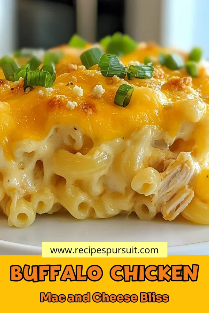 Dive into the deliciousness of Buffalo Chicken Mac and Cheese! This comforting dish combines creamy macaroni and cheese with tender, spicy chicken for an unforgettable experience. Perfect for family dinners or game day, this spicy chicken pasta will quickly become a favorite. Try our easy recipe and enjoy a cheesy buffalo chicken dish that’s ready in just 40 minutes. Save this recipe for a warm, satisfying meal! #BuffaloChickenMacAndCheese #MacaroniAndCheeseRecipes #ComfortFoodRecipes #SpicyChickenPasta