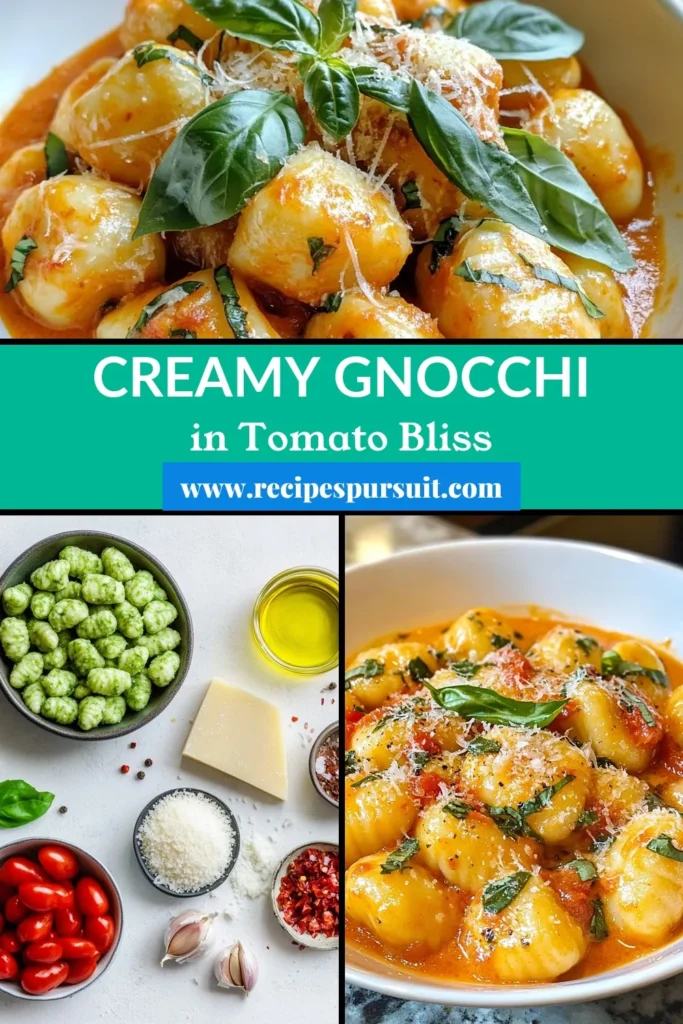 Discover the delight of Creamy Tomato Basil Gnocchi, an easy gnocchi recipe that transforms simple ingredients into a rich creamy tomato pasta dish. Perfect for quick dinner ideas, this homemade gnocchi sauce is both flavorful and satisfying. With just 30 minutes to prepare, it's a meal the whole family will love. Save this recipe for your next weeknight dinner, and bring vibrant flavors to your table! #CreamyTomatoBasilGnocchi #EasyGnocchiRecipe #QuickDinnerIdeas #HomemadeSauce