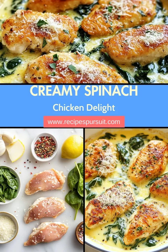 Discover the ultimate creamy chicken skillet with this easy chicken dinner recipe! This creamy chicken and spinach skillet combines tender chicken with fresh spinach and rich parmesan for a mouthwatering one skillet meal everyone will love. Perfect for busy nights, enjoy this delicious spinach chicken recipe in just 30 minutes. Bring flavor to your table and make it tonight! Don't forget to save for later! #CreamyChickenSkillet #EasyChickenDinner #OneSkilletMeals #SpinachChickenRecipe