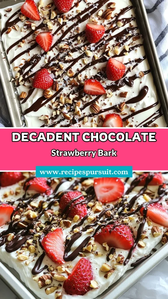 Indulge in this delicious and healthy Chocolate Strawberry Yogurt Bark, a perfect Greek yogurt dessert recipe that combines creamy Greek yogurt with dark chocolate and fresh strawberries. This easy yogurt bark recipe is a satisfying treat and a great option for healthy frozen snacks. Try this dark chocolate bark recipe today for a delightful dessert that's sure to impress! Save this recipe now for a sweet, guilt-free treat! #HealthySnacks #DessertRecipes #YogurtBark #ChocolateStrawberry