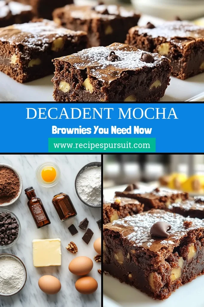 Indulge in the rich flavors of these fudgy mocha brownies with espresso! This mocha espresso brownies recipe is a delightful twist on traditional brownies, blending chocolate and coffee for a decadent chocolate espresso dessert. Perfect for any occasion, this quick brownie recipe with coffee is easy to make and sure to impress. Satisfy your sweet tooth and save this recipe for your next baking adventure! #MochaEspressoBrownies #HomemadeBrowniesWithEspresso #ChocolateEspressoDessert #FudgyBrownies