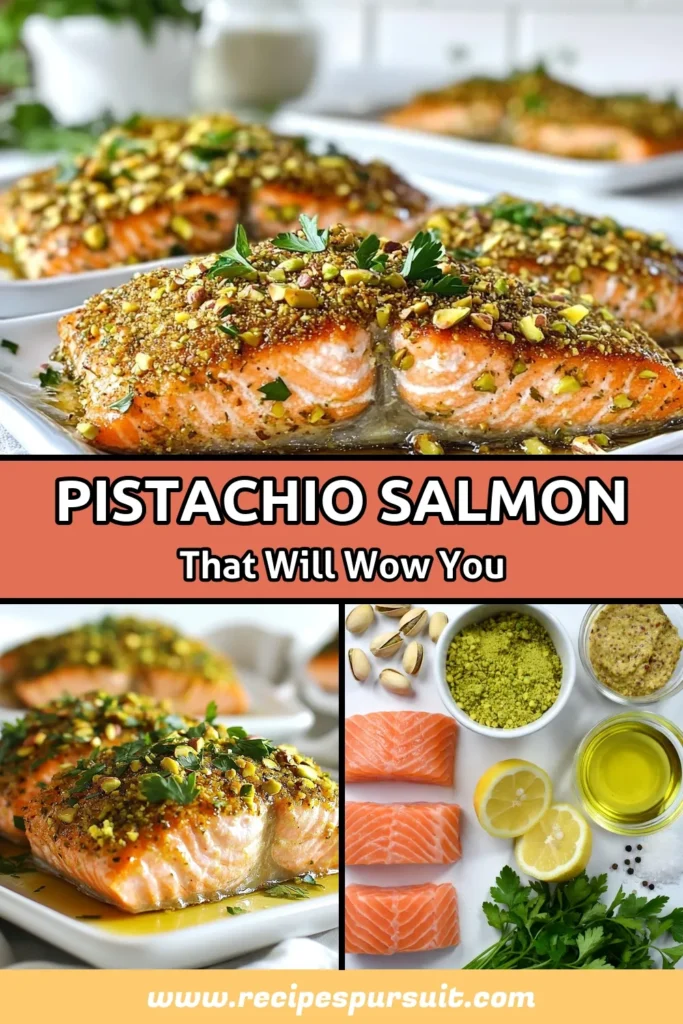Discover the deliciousness of our Pistachio Crusted Salmon recipe, a perfect blend of flavors that elevates your dinner game. This baked salmon with pistachio is not only easy to prepare but also a healthy salmon recipe you’ll love. The Dijon mustard salmon adds a zesty kick, making it an ideal option for quick weeknight meals. Try this easy salmon dinner idea today and impress your family! Save this recipe for later! #SalmonRecipe #PistachioCrustedSalmon #HealthyEating #DinnerIdeas