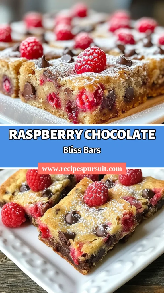 Indulge in these delightful Raspberry Chocolate Chip Blondies! This easy blondie recipe combines the sweetness of chocolate with fresh raspberries, creating irresistible raspberry dessert bars. Homemade raspberry blondies are perfect for any occasion and are simpler than you think. Bake a batch today and treat your family and friends to this mouthwatering dessert. Save this recipe for your next sweet tooth craving! #RaspberryChocolateChipBlondies #EasyBlondieRecipe #ChocolateChipBlondies #RaspberryDessertBars