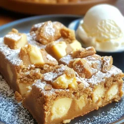 - 1 cup cookie butter - 1/2 cup unsalted butter, melted - 1 cup brown sugar, packed - 1/2 cup granulated sugar - 2 large eggs - 1 teaspoon vanilla extract - 1 1/2 cups all-purpose flour - 1/2 teaspoon baking soda - 1/4 teaspoon salt - 1/2 cup white chocolate chips - 1/2 cup crushed speculoos cookies (optional) Cookie butter blondies use simple, tasty ingredients. Each adds great flavor and texture. Cookie butter gives a warm, sweet taste. Unsalted butter makes the blondies rich and chewy. Brown sugar adds moisture and depth. Granulated sugar balances the sweetness. Eggs help bind everything together. Vanilla extract adds a lovely aroma. The flour gives structure to the blondies. Baking soda helps them rise a little. Salt brings out all the flavors. White chocolate chips add sweet bites of creaminess. If you like crunch, add crushed speculoos cookies. They give a nice texture and extra spice. Gather these ingredients before you start. This will make it easier to mix them together. Trust me, these blondies will be worth it! {{ingredient_image_1}} - Preheat your oven to 350°F (175°C). - Grease a 9x9 inch baking pan or line it with parchment paper. - In a large bowl, mix melted butter and cookie butter until smooth. - Add brown sugar and granulated sugar, whisking until creamy. - Beat in two large eggs, one at a time. Then stir in one teaspoon of vanilla extract. - In another bowl, mix 1 1/2 cups of all-purpose flour, 1/2 teaspoon baking soda, and 1/4 teaspoon salt. - Carefully fold the dry mix into the wet mix. Don't overmix. - Gently add 1/2 cup of white chocolate chips and 1/2 cup of crushed speculoos cookies if you want extra crunch. - Pour the batter into your prepared pan. Smooth the top with a spatula. - Bake for 25-30 minutes. Check if a toothpick comes out clean from the center. - Let the blondies cool in the pan for about 10 minutes. - Lift them out using the parchment paper. Cool completely on a wire rack. - Cut into squares and enjoy! To get the right texture in your cookie butter blondies, do not overmix the batter. Overmixing can make your blondies tough. Mix just until the flour disappears. This keeps them soft and chewy. Spacing in baking is also key. Make sure to leave some space around the pan. This helps the heat circulate, so the blondies bake evenly. Choosing the right cookie butter brand can make a big difference. I recommend using brands like Biscoff or Trader Joe's. They have rich flavors that shine through in your blondies. Also, use quality chocolate chips. I love using white chocolate chips for their creamy sweetness. They balance the spice in cookie butter perfectly. For a beautiful presentation, serve your blondies dusted with powdered sugar. A scoop of vanilla ice cream on the side adds a nice touch. Drizzling extra cookie butter on top makes them even more special. This adds extra flavor and makes them look amazing. Your guests will love it! Pro Tips Check Your Cookie Butter: Make sure to use a smooth and creamy cookie butter for the best texture in your blondies. Don't Overmix: When combining the wet and dry ingredients, mix just until incorporated to keep your blondies soft and chewy. Cool Completely: Allow the blondies to cool completely before cutting them to ensure clean and neat squares. Storage Tips: Store leftover blondies in an airtight container at room temperature for up to 5 days or freeze for longer storage. {{image_2}} You can change up the mix-ins to fit your taste. Try adding nuts like walnuts or pecans. They add a nice crunch. Dried fruits like cranberries or apricots also work well. They bring a sweet and chewy texture. If you love chocolate, swap in dark chocolate chips. They add a rich flavor that pairs great with cookie butter. You can mix in both white and dark chocolate for a fun twist. Want to spice things up? Add some ground cinnamon or nutmeg to the batter. These spices give an extra warmth to your blondies. Just a little bit can change the whole flavor. You can also swap the cookie butter for other spreads. Try peanut butter or almond butter. Each spread gives a different taste and makes the blondies unique. If you need gluten-free options, use almond flour or oat flour instead of regular flour. These flours work well in this recipe and keep the blondies soft. For vegan substitutions, replace the eggs with flax eggs. Mix one tablespoon of ground flaxseed with two and a half tablespoons of water. Let it sit for five minutes to thicken. Use coconut oil instead of butter for a dairy-free treat. To keep your blondies fresh, use an airtight container. This will help them stay moist and tasty. Store the container at room temperature for up to five days. If you want them to last longer, you can refrigerate them. Just remember, cold storage may change the texture a bit. You can freeze blondies before or after baking. If you freeze them before, wrap the unbaked batter tightly in plastic wrap. It will stay good for about three months. For baked blondies, let them cool completely. Then cut them into squares and place them in a freezer bag. These will also last up to three months. When you're ready to eat your frozen blondies, thaw them in the fridge overnight. If you want them warm, pop them in the oven at 350°F for a few minutes. This will help restore their soft and gooey texture. Enjoy every bite! Yes, you can use crunchy cookie butter. It will add a nice texture to the blondies. You will get little bits of cookie in every bite. This makes them even more fun to eat! You can use the toothpick test. Insert a toothpick in the center of the blondies. If it comes out clean or with a few moist crumbs, they are done. If the toothpick has wet batter, bake them a bit longer. If you want to swap white chocolate chips, try dark chocolate chips. They give a richer taste. You could also use butterscotch chips for a sweeter flavor. Each option will change the dessert's taste a bit. Yes, you can make them ahead of time. Once they cool, store them in an airtight container. This keeps them fresh. You can also freeze them if you want to enjoy them later. Just thaw before serving! In this post, we explored how to make delicious blondies using cookie butter and white chocolate chips. I provided step-by-step instructions and tips for storage and variations. These blondies are simple to make and can delight anyone. Remember to not overmix and use quality ingredients for the best flavor. Enjoy the process and don't hesitate to experiment with your own mix-ins. You now have all the tools to bake the perfect treat!