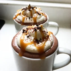 The right ingredients make all the difference in this salted caramel hot chocolate. Here&rsquo;s what you need: - 2 cups whole milk - 1 cup heavy cream - 1/2 cup semi-sweet chocolate chips - 2 tablespoons unsweetened cocoa powder - 1/4 cup caramel sauce (store-bought or homemade) - 1 teaspoon vanilla extract - 1/4 teaspoon sea salt (plus extra for garnish) - Whipped cream, for topping - Chocolate shavings, for garnish You can swap some ingredients if needed. Use almond milk or oat milk for a dairy-free version. Dark chocolate chips can replace semi-sweet chips for a richer taste. If you want a less sweet drink, skip the caramel sauce. You can also use flavored syrups like hazelnut or peppermint for a fun twist. Using fresh ingredients enhances the flavor. Choose whole milk and cream with a recent date. Opt for high-quality chocolate chips for the best melt. If you make caramel at home, use fresh butter and cream. For the whipped cream, make it just before serving for a light, airy topping. {{ingredient_image_1}} First, grab a medium saucepan. Pour in 2 cups of whole milk and 1 cup of heavy cream. Heat it over medium heat. Stir gently as it warms. You want it to steam but not boil. This step helps blend the flavors well. Next, add 1/2 cup of semi-sweet chocolate chips and 2 tablespoons of unsweetened cocoa powder to the warm mixture. Whisk it together. Keep whisking until the chocolate melts. You want the drink to be smooth and rich. Now, it's time to add the fun stuff! Stir in 1/4 cup of caramel sauce, 1 teaspoon of vanilla extract, and 1/4 teaspoon of sea salt. Mix everything until it&rsquo;s well combined and warm. Taste your hot chocolate. If you want it sweeter, add a little more caramel sauce. Pour the hot chocolate into mugs. Top each mug with whipped cream. Drizzle more caramel sauce on top. Finish with a sprinkle of sea salt and chocolate shavings. Enjoy your cozy drink! To get the best texture, use whole milk and heavy cream. This mix gives the hot chocolate a rich, creamy feel. Heat the milk and cream gently. Stir until it steams, but don&rsquo;t let it boil. Boiling can make it grainy. Whisk in the chocolate chips until they melt. This keeps the drink smooth. For a deeper flavor, use semi-sweet chocolate chips and cocoa powder. They bring out the chocolate taste. Adding caramel sauce gives a sweet touch. Adjust the amount based on your taste. A dash of sea salt balances the sweetness and adds depth. Always taste and tweak the flavors before serving. Serve your hot chocolate in nice mugs. For a special twist, rim the mugs with melted chocolate and sea salt. This adds a fun crunch. Top with whipped cream for a fluffy finish. Drizzle extra caramel sauce over the cream. Finish with a sprinkle of sea salt and chocolate shavings. This makes it look as good as it tastes! Pro Tips Use Quality Chocolate: The flavor of your hot chocolate greatly depends on the quality of the chocolate chips. Opt for a high-quality semi-sweet chocolate for a richer taste. Homemade Caramel Sauce: If you have the time, try making your own caramel sauce. It adds a personal touch and can enhance the flavor of your hot chocolate. Adjust to Your Taste: Feel free to adjust the sweetness and saltiness according to your preferences. Taste the hot chocolate before serving and modify as needed. Presentation Matters: For an impressive presentation, consider garnishing with a sprinkle of sea salt and chocolate shavings. A well-decorated mug makes the experience even more delightful. {{image_2}} You can make your salted caramel hot chocolate even better by adding spices. Try a pinch of cinnamon for warmth and sweetness. Nutmeg adds a nice holiday flair. You can also use cayenne pepper to create a spicy kick. Just a dash will do! Each spice brings its own unique flavor. Experiment with your favorites to find the mix you love. If you want a dairy-free version, use almond milk or oat milk instead of whole milk and cream. They create a creamy texture that works well. Replace heavy cream with coconut cream for richness. You can also use vegan chocolate chips for a fully plant-based treat. It&rsquo;s easy to enjoy this drink while staying dairy-free! Toppings can change the whole experience of your hot chocolate. Instead of whipped cream, try using coconut whipped cream for a lighter touch. Marshmallows can add fun and sweetness. You might also sprinkle crushed peppermint on top for a festive look. Another idea is to use crushed cookies or toffee bits for crunch. Get creative and find the toppings that make your drink unique! To keep your salted caramel hot chocolate fresh, pour any leftover drink into a sealed container. Store it in the fridge for up to three days. Make sure to let it cool before sealing. This helps keep the flavors intact. When you&rsquo;re ready to enjoy your hot chocolate again, pour it into a saucepan. Heat it over low heat, stirring often. This helps prevent burning. You can also use the microwave. Heat in short bursts, stirring in between. Do not let it boil. If you want to freeze your hot chocolate, pour it into ice cube trays. This makes it easy to use later. Once frozen, transfer the cubes to a freezer bag. They can last for up to three months. To use, just thaw in the fridge or reheat directly in a pan. Yes, you can! Dark chocolate gives a richer flavor. Milk chocolate makes it sweeter. You can also mix different types. This change will create a new taste. Just remember, the amount of chocolate affects the sweetness. Adjust the caramel sauce if needed. Absolutely! Doubling the recipe is simple. Just use twice the ingredients. Make sure your pot is big enough. Heat the milk and cream in batches if needed. This hot chocolate warms hearts. It is perfect for gatherings and cozy nights. You can find salted caramel sauce at many stores. Look in the baking aisle or near the ice cream toppings. Many brands offer it, so choose your favorite. You can also make your own at home. Homemade sauce adds a personal touch. In this post, we covered key ingredients, step-by-step instructions, and helpful tips. You learned how to choose fresh ingredients and make easy substitutions. I shared tricks for perfect texture and ways to enhance flavor. You also discovered fun variations and storage info for leftovers. Remember, cooking should be fun. Experiment and make this your own. Enjoy your delicious creation!
