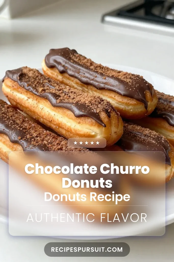 Indulge in these Chocolate Churro Donuts! This easy churro donuts recipe combines fluffy baked churro donuts with a rich chocolate drizzle for a sweet treat that&rsquo;s hard to resist. Perfect for breakfast or dessert, this chocolate drizzle donut recipe is a must-try! Impress your guests with these delectable cinnamon sugar donuts. Save this recipe and delight your taste buds today! #ChocolateChurroDonuts #EasyChurroDonuts #BakedChurroDonuts #ChocolateDrizzleDonuts