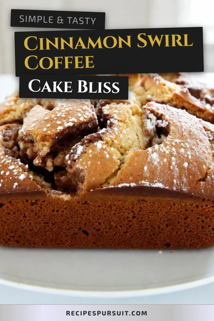 Indulge in this delicious Cinnamon Swirl Coffee Cake recipe that's perfect for any occasion! Enjoy easy coffee cake baking with our homemade cinnamon coffee cake that features a delightful swirl filling enhanced with nuts. This cinnamon dessert recipe is sure to impress your family and friends. Don't miss out on the joy of baking&mdash;try it today and savor every bite! Save this for later! #CinnamonSwirlCoffeeCake #EasyCoffeeCake #HomemadeCinnamonCoffeeCake #CinnamonDessertRecipes