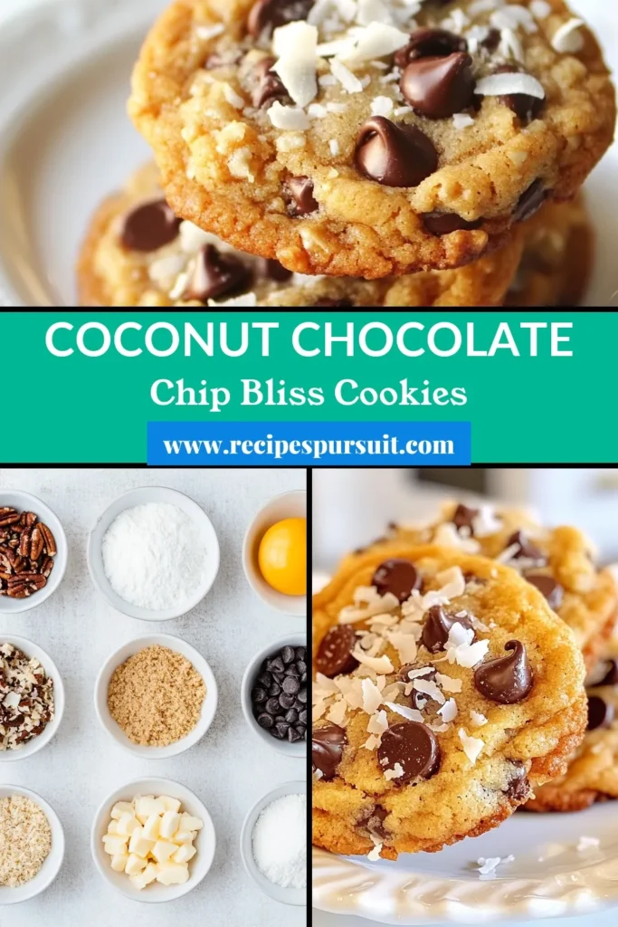 Indulge in these delicious Coconut Chocolate Chip Cookies &ndash; a perfect blend of tropical flavor and classic comfort! This easy coconut cookies recipe is quick to whip up and promises a delightful treat with every bite. You'll love the chocolate chip cookie with coconut twist. Perfect for any occasion, try this homemade coconut cookies recipe today! Don&rsquo;t forget to save this tropical cookie recipe for your next baking adventure. #CoconutCookies #ChocolateChipCookies #TropicalBaking #EasyRecipes