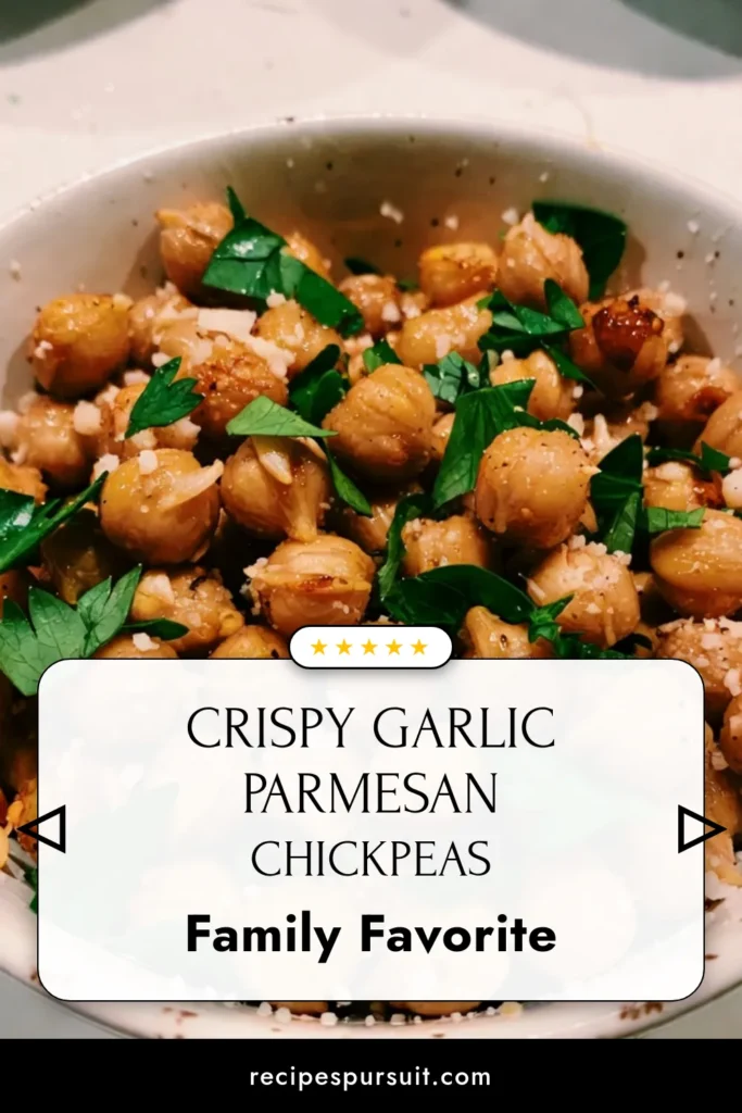 Discover the ultimate healthy snack with this Garlic Parmesan Roasted Chickpeas recipe! These crispy chickpeas with Parmesan are not just delicious, but a perfect vegan chickpea snack. Simple to make and packed with flavor, this roasted chickpeas recipe will keep you coming back for more. Impress your guests or enjoy them as a guilt-free treat. Try them today and elevate your snack game! #GarlicParmesanChickpeas #HealthySnackIdeas #VeganChickpeaSnack #CrispyChickpeasWithParmesan