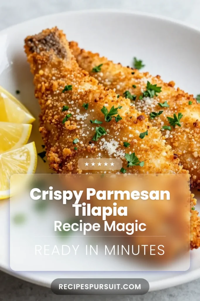 Discover the ultimate crispy Parmesan tilapia with this easy fish dinner recipe! Perfectly baked tilapia fillets get a delightful crunch from a panko crust, making this a healthy seafood recipe that's sure to impress. In just 30 minutes, you can enjoy this Baked Tilapia Recipe that the whole family will love. Save it for your next meal prep and elevate your dinner game today! #CrispyParmesanTilapia #HealthySeafoodRecipe #PankoCrustedTilapia #EasyFishDinner