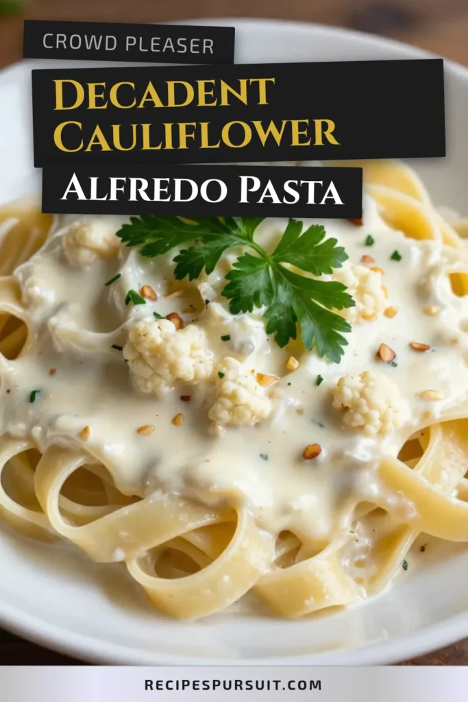 Indulge in a delicious and healthy meal with this creamy cauliflower alfredo recipe! Perfect as a vegan pasta sauce, this dairy-free alfredo sauce will make you forget traditional fettuccine. Enjoy a nutritious twist on your favorite pasta dish with this cauliflower fettuccine recipe that's easy to make and packed with flavor. Save this creamy cauliflower alfredo for your healthy pasta recipes collection! #VeganPasta #HealthyEating #DairyFree #PastaRecipes