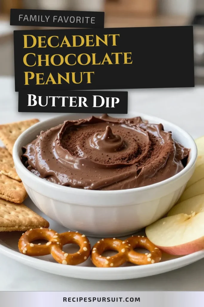 Indulge in this delicious Chocolate Peanut Butter Cheesecake Dip that&rsquo;s perfect for any gathering! This easy cheesecake dip combines creamy peanut butter and rich chocolate flavors for a delightful treat. Enjoy it with graham crackers, pretzels, or apple slices. This quick dessert dip recipe will be a crowd-pleaser. Try it and make your dessert table irresistible! Save this recipe for your next event. #ChocolatePeanutButterDip #DessertDipRecipes #EasyCheesecakeDip #ChocolateDessertDip