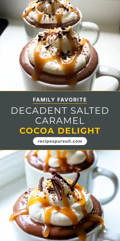 Warm up this winter with our delightful Salted Caramel Hot Chocolate! This homemade hot chocolate recipe is perfect for cozy nights, featuring a creamy caramel hot chocolate that&rsquo;s sure to be the best hot chocolate with caramel you&rsquo;ve ever tasted. Easy to make, enjoy this sweet treat topped with whipped cream, extra caramel, and chocolate shavings. Sip your way into comfort! Try it today! #SaltedCaramelHotChocolate #WinterDrinkRecipes #HomemadeHotChocolate #BestHotChocolateWithCaramel