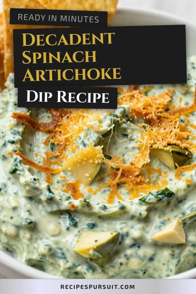 Indulge in this creamy spinach artichoke dip that's perfect for parties! Our easy spinach artichoke dip recipe combines creamy ingredients and artichoke cheese for a delightful appetizer. This oven baked spinach dip bakes to perfection, making it a hit at any gathering. Serve warm with chips or veggies and watch it disappear! Save this creamy dip recipe for your next event. #CreamySpinachArtichokeDip #PartyDips #SpinachDip #ArtichokeDip