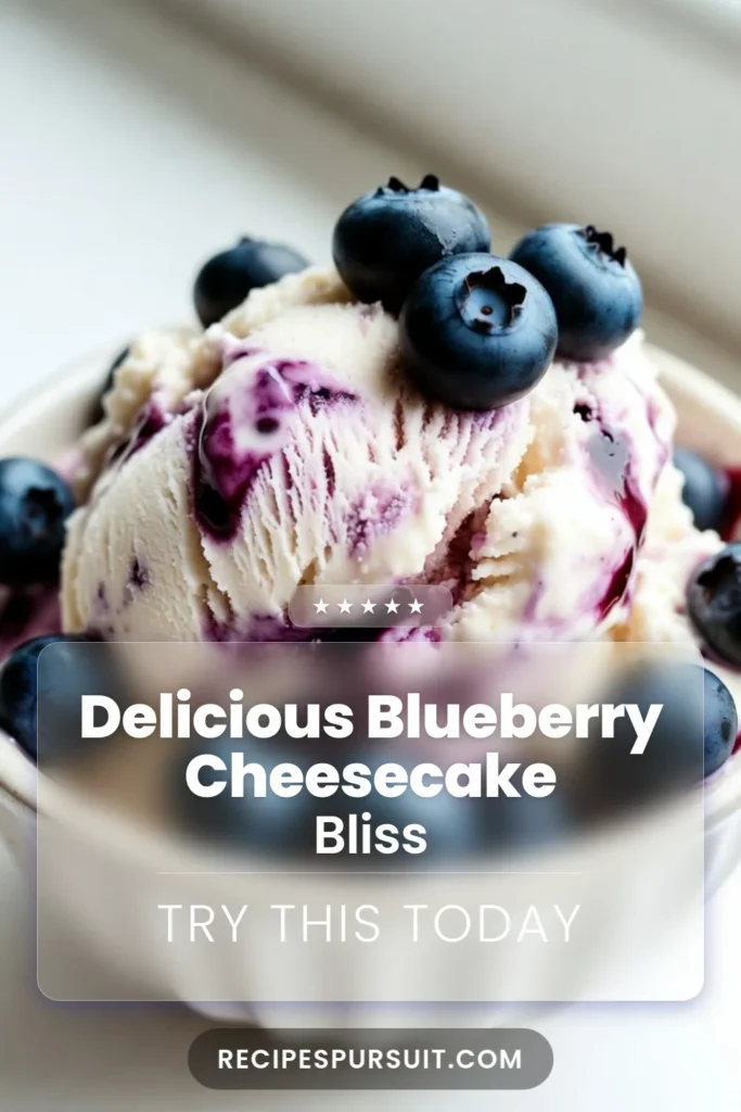 Indulge in the creamy bliss of homemade blueberry cheesecake ice cream, a perfect treat for summer! This delightful recipe features fresh blueberries, cream cheese, and sweetened condensed milk for a refreshing blueberry dessert. Easy to make, it's one of the best summer ice cream recipes you'll try. Enjoy this delicious cream cheese ice cream and impress your guests! Save this recipe for your next gathering! #BlueberryCheesecake #IceCreamRecipes #SummerDesserts #BlueberryDessert
