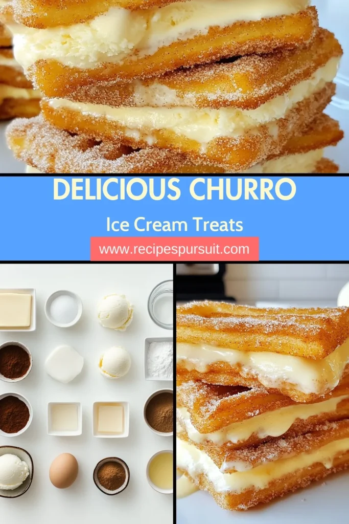 Indulge in the delightful combination of churros and ice cream with these easy churro ice cream sandwiches! Our homemade churros recipe transforms crisp, cinnamon sugar churros into the perfect vessels for your favorite ice cream. These delicious ice cream sandwich ideas are sure to impress family and friends. Follow this simple guide to create a memorable dessert! Save for later and share your creations! #ChurroIceCreamSandwiches #EasyDessertRecipes #CinnamonSugarChurros #IceCreamSandwichIdeas