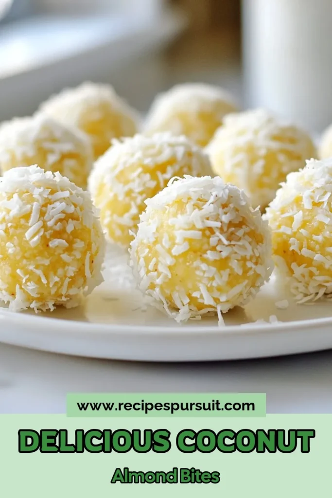 Discover the perfect Healthy Snack Recipe with these Coconut Almond Energy Bites! These no bake energy bites combine raw almonds, pitted dates, shredded coconut, almond butter, and chia seeds for a deliciously nutritious treat. Not only are they easy to make, but they&rsquo;re also a great on-the-go snack. Try making these Almond Date Balls for an energy boost! Save this recipe and enjoy healthy snacking! #CoconutAlmondEnergyBites #HealthySnacks #NoBakeEnergyBites #ChiaSeedEnergyBites