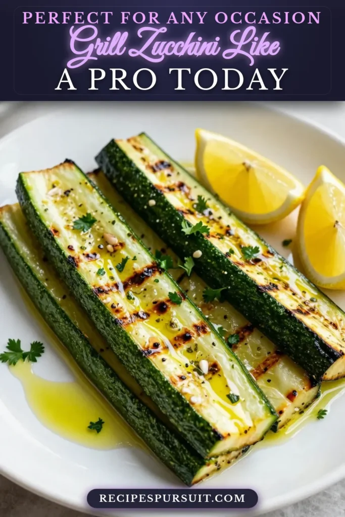 Discover the ultimate Lemon Herb Grilled Zucchini recipe that's perfect for your summer barbecues! This easy grilled zucchini recipe features a delicious marinade that brings out the flavors of fresh herbs and tangy lemon. Healthy zucchini sides like this are ideal for any meal. Impress your guests with these vibrant, grilled vegetables that are both tasty and nutritious. Try this zucchini marinade recipe today and elevate your grilling game! Save this for later! #GrilledZucchini #HealthySides #ZucchiniMarinade #SummerGrilling