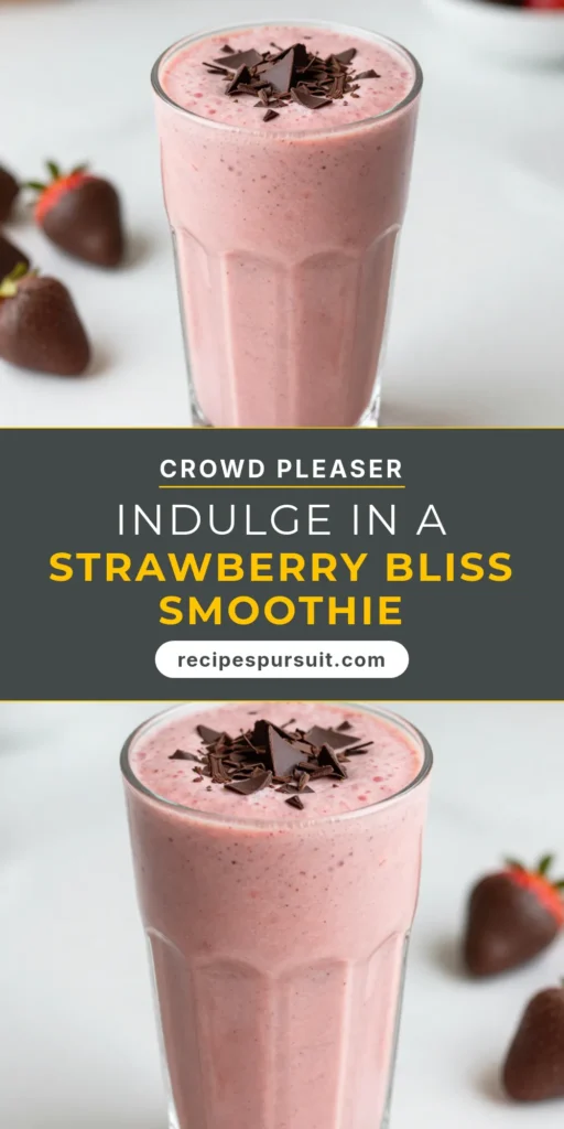Indulge in this delicious Chocolate Covered Strawberry Smoothie, a healthy chocolate smoothie recipe that combines fresh strawberries and rich cocoa powder for a delightful treat. Perfect for breakfast or a snack, this strawberry smoothie with cocoa powder is creamy thanks to Greek yogurt. Enjoy this easy smoothie recipe with fruit that&rsquo;s ready in just 5 minutes. Save this recipe for your next smoothie craving! #SmoothieRecipe #HealthyEating #ChocolateSmoothie #FruitSmoothie