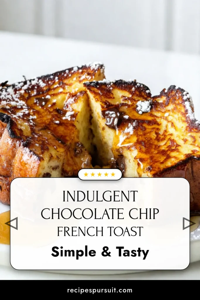 Indulge in a slice of heaven with this Chocolate Chip Brioche French Toast recipe! It's a decadent French toast recipe that transforms your breakfast into a gourmet experience. Perfect for an easy brioche breakfast, this delightful dish features chocolate chips and a drizzle of maple syrup for the ultimate chocolate chip breakfast ideas. Elevate your mornings and impress your guests! Save this recipe for your next brunch! #ChocolateChipBrioche #FrenchToastRecipe #BriocheBreakfast #MapleSyrup