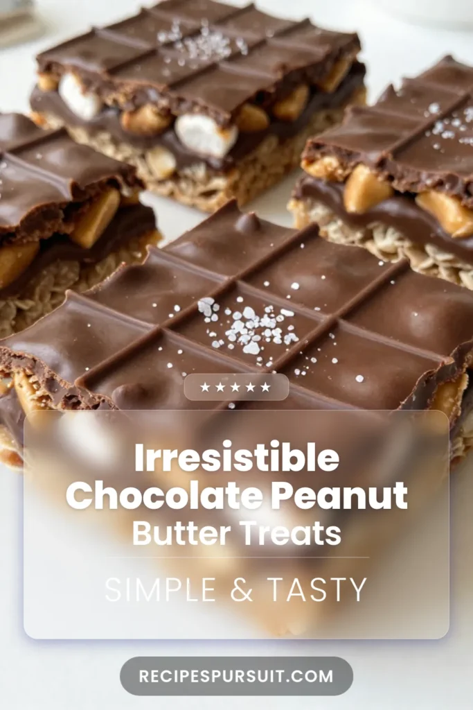 Indulge in these delicious Chocolate Peanut Butter Rice Krispie Treats! This easy Rice Krispie Treats recipe combines creamy peanut butter and melt-in-your-mouth chocolate for a perfect no-bake chocolate treat. Great as a quick dessert or sweet snack, these Peanut Butter Desserts will satisfy your cravings. Perfect for sharing! Try this simple recipe today! #ChocolatePeanutButterRiceKrispieTreats #NoBakeTreats #PeanutButterDesserts #EasyRecipes