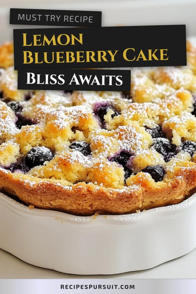 Indulge in this delightful Lemon Blueberry Crumb Cake that's perfect for any occasion! This easy lemon dessert features a moist homemade lemon cake infused with fresh blueberries, topped with a buttery crumb topping. Whether you're looking for a blueberry cake recipe for brunch or a sweet treat, this crumb cake with blueberries is sure to impress. Don't miss out on this delicious recipe! Save it now! #LemonBlueberryCrumbCake #EasyLemonDessert #BlueberryCakeRecipe #HomemadeLemonCake