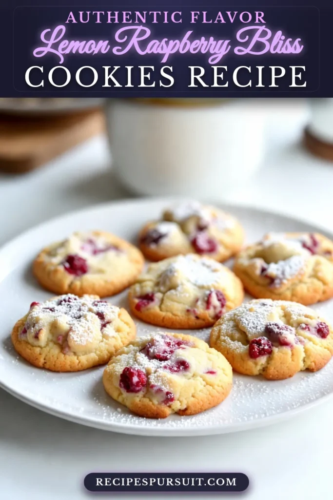 Indulge in the delightful flavor of Lemon Raspberry Cookies with this easy cookie recipe! These Fresh Raspberry Cookies combine zesty lemon and sweet raspberries for a perfect treat. Perfect for any occasion, this Sugar Cookies Recipe is quick to whip up and sure to impress. Try your hand at these Lemon Zest Cookies and watch them disappear! Save this recipe for your next baking session! #LemonRaspberryCookies #EasyCookieRecipe #SugarCookiesRecipe #FreshRaspberryCookies