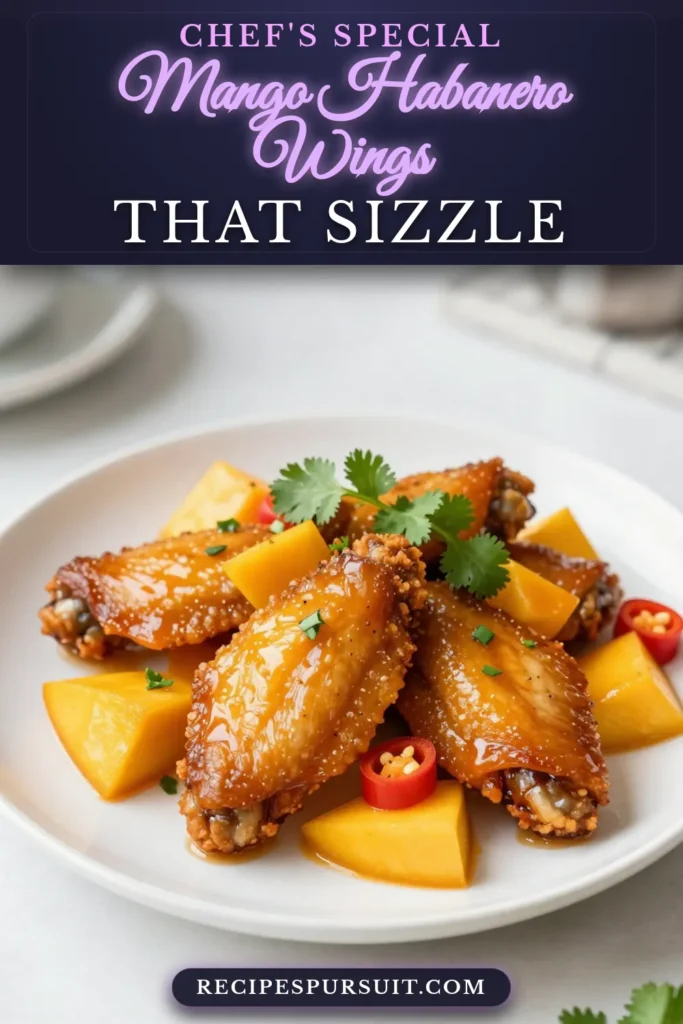 Indulge in irresistible Sweet Heat Mango Habanero Wings that are perfect for your next gathering! This spicy mango wing recipe features a delicious habanero chicken wing marinade for a fiery kick, balanced by sweet mango. Bake these crispy baked chicken wings with mango for a healthier twist. Ideal for game day or as a crowd-pleaser, your taste buds will thank you! Try this recipe and save it for later! #MangoHabaneroWings #SpicyWings #SweetHeatChickenWings #BakedWings