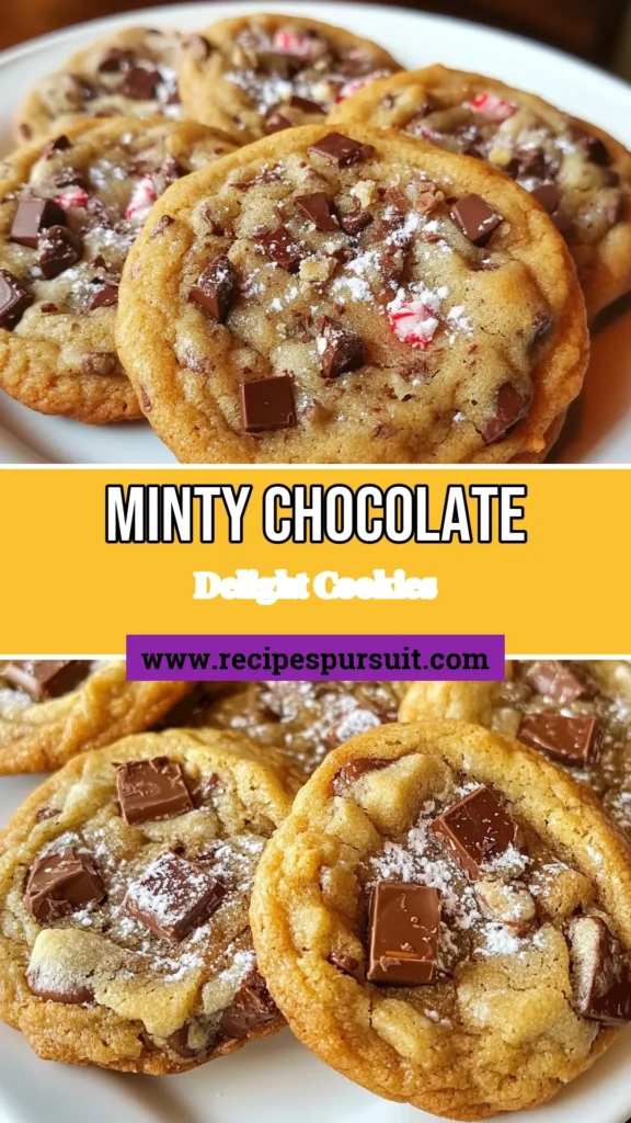 Indulge in these peppermint chocolate chunk cookies, the perfect treat for your holiday celebrations! This delightful chocolate chunk cookies recipe combines rich dark chocolate with refreshing peppermint, making it a standout in festive cookie ideas. With easy steps and delicious results, these peppermint dessert recipes will become your go-to for holiday cookie recipes. Bake a batch and share the joy! Save this recipe for later! #PeppermintCookies #HolidayBaking #CookieRecipes #DessertIdeas