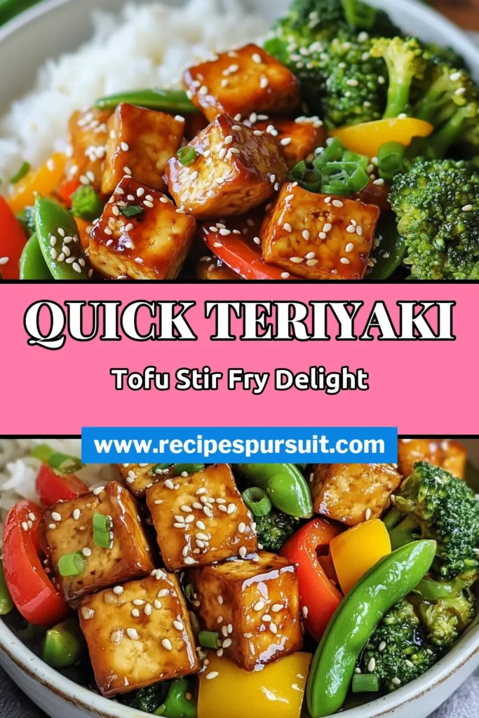 Looking for an easy stir fry tofu recipe that is both delicious and healthy? Try this Teriyaki Tofu Stir Fry recipe! This quick vegetarian dinner features crispy tofu, fresh veggies, and a flavorful vegan teriyaki sauce. Perfect for busy weeknights, it&rsquo;s packed with protein and nutrition. Enjoy it over rice or quinoa for a complete meal. Save this healthy tofu stir fry for your next cooking adventure! #TeriyakiTofu #VeganRecipe #HealthyEating #QuickDinner