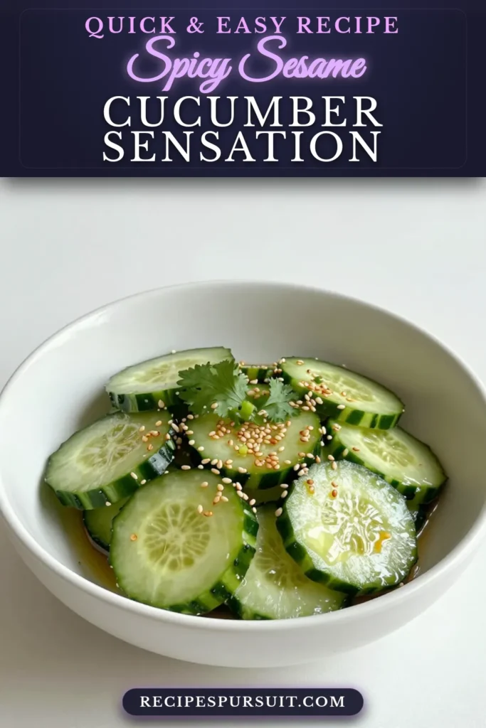 Discover the perfect Spicy Cucumber Salad with this easy sesame cucumber salad recipe! Bursting with flavor, this Asian cucumber salad is not only delicious but also gluten-free, making it a fantastic side dish or light meal. With simple ingredients and quick prep, you can whip up this refreshing dish in no time. Try this spicy twist on a classic and elevate your salad game today! Save this recipe for later! #CucumberSalad #AsianRecipes #GlutenFree #HealthyEating