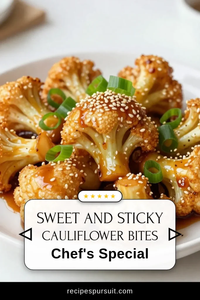 Discover the delicious flavors of Sticky Sesame Cauliflower, a perfect blend of sweetness and crunch! This vegan cauliflower recipe is not only gluten-free but also an incredibly easy cauliflower appetizer that will impress your guests. Roasted cauliflower with sauce brings a delightful twist to your meals. Try this quick dish today and elevate your menu! Save the recipe for your next gathering! #VeganRecipes #GlutenFree #CauliflowerDishes #Appetizers
