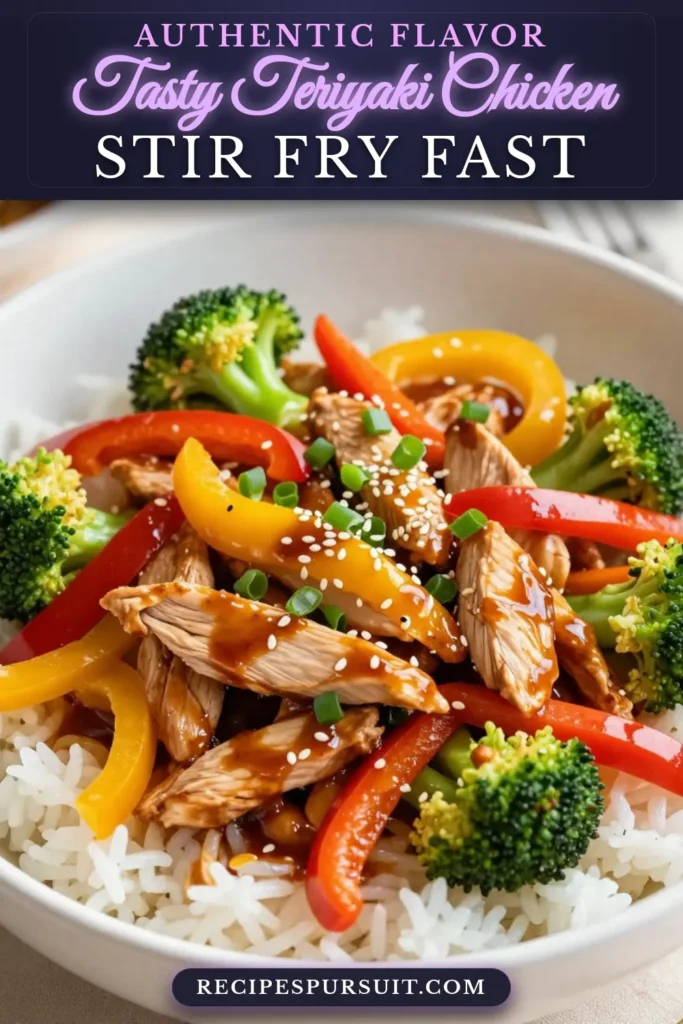 Looking for a quick weeknight dinner? Try this delicious teriyaki chicken stir fry! Packed with fresh vegetables, this easy stir fry recipe is not only healthy but also simple to make. In less than 30 minutes, you'll have a flavorful chicken stir fry with vegetables that the whole family will love. Add it to your healthy chicken recipes collection today! Click for the full recipe and enjoy! #TeriyakiChickenStirFry #EasyStirFryRecipes #QuickWeeknightDinners #HealthyChickenRecipes