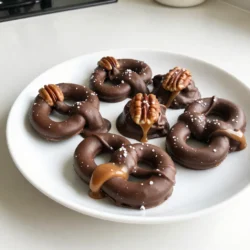 Here&rsquo;s what you need to make Chocolate Covered Pretzel Turtles: - 15-20 small pretzels (wavy shape preferred) - 15-20 soft caramel candies - 1 cup pecans (halved) - 1 cup semi-sweet chocolate chips - Sea salt (for sprinkling) Each ingredient plays a key role in the taste and texture. The small pretzels give a great crunch. They also have a nice salty taste that balances the sweet caramel. Soft caramel candies melt just right and hold the pecans in place. I love using halved pecans because they add a lovely nutty flavor. Semi-sweet chocolate chips bring richness to the treat. Finally, a sprinkle of sea salt on top adds a burst of flavor. These ingredients work well together. They create a sweet and salty snack that is hard to resist. You can find most of these items at your local store. If you love salty sweets, this treat is for you! {{ingredient_image_1}} First, preheat your oven to 350&deg;F (175&deg;C). This step makes sure your turtles bake evenly. Next, line a baking sheet with parchment paper. This helps with easy cleanup later. Now, place the pretzels on the lined baking sheet. Make sure to space them out evenly. Each pretzel needs its own room. Top each pretzel with a piece of soft caramel candy. Once done, bake the pretzels in the oven for about 5 minutes. You want the caramel to soften, not melt. After baking, take the sheet out of the oven. Gently press a halved pecan onto each caramel-topped pretzel. This adds great flavor and crunch. To melt the chocolate, use a microwave-safe bowl. Put the chocolate chips in the bowl. Heat them in 30-second intervals, stirring in between. This keeps the chocolate smooth. Once fully melted, you can drizzle or dip each pretzel turtle into the chocolate. Make sure to cover them generously. After coating, place the pretzel turtles back on the parchment paper. Sprinkle a light pinch of sea salt on top. This adds a nice contrast to the sweet chocolate. Allow the turtles to cool. If you want to speed things up, pop them in the fridge for 10-15 minutes. Enjoy your delicious treats! To get a smooth chocolate coat, start with melted chocolate. Use semi-sweet chocolate chips for the best flavor. Melt them in a bowl, stirring every 30 seconds. This helps prevent burning. When dipping, make sure each pretzel turtle is fully covered. You can also drizzle the chocolate over them. This gives a nice look and keeps it fun. Avoid clumping by not overloading the chocolate. If it clumps, just reheat it gently. Softening caramel evenly is key to great taste. Bake the caramel-topped pretzels for just five minutes. This warms the caramel but doesn&rsquo;t melt it. Then, place a halved pecan right on top. Press gently so it sticks to the caramel. This adds crunch and flavor. You can also use other nuts if you like. Almonds or walnuts work well too. For serving, arrange the pretzel turtles on a colorful platter. This makes them look more inviting. You can garnish with extra pecans or crushed pretzels. This adds texture and makes it fun. A sprinkle of sea salt on top gives a nice contrast. It enhances the chocolate flavor. Enjoy these tasty treats with friends or family! Pro Tips Choose the Right Pretzels: Opt for wavy pretzels as their shape holds the caramel and chocolate better, creating a perfect bite. Don&rsquo;t Overbake: Keep an eye on the caramel while baking; it should be just soft enough to press the pecan into without melting completely. Melting Chocolate: Use a microwave-safe bowl and melt the chocolate in short bursts to prevent burning. Stir well after each interval for a smooth consistency. Sea Salt Finish: A light sprinkle of sea salt enhances the flavor and adds a delightful contrast to the sweetness of the chocolate and caramel. {{image_2}} You can switch up the flavor with different chocolate types. Dark chocolate gives a rich taste. White chocolate adds a sweet twist. Milk chocolate works well for classic flavor. Each choice brings its own fun. You can also change the nuts or toppings. Try almonds or walnuts for a new crunch. If you're feeling adventurous, add crushed candies or sprinkles. Each variation makes these treats unique. If you need gluten-free options, use gluten-free pretzels. They taste just as good. You won&rsquo;t lose any crunch or flavor! For vegan substitutes, switch to dairy-free chocolate. You can also use vegan caramel. These changes keep the treat delicious and friendly for everyone. To keep your chocolate covered pretzel turtles fresh, use an airtight container. This container helps keep moisture out and preserves crunchiness. Line the container with parchment paper to prevent sticking. Store them in a cool, dry place, away from direct sunlight. Avoid the fridge if you can, as cold air can make the chocolate dull. Chocolate covered pretzel turtles last about one week at room temperature. If you store them properly, they can last longer. Check for signs of spoilage. If the chocolate looks cloudy or the pretzels feel stale, toss them out. Freshness matters for taste and texture. Enjoy these treats while they are still at their best! Yes, you can use store-bought caramel. It saves time and works well. Look for soft caramel candies. These melt nicely on the pretzels. You can also use caramel sauce. Just drizzle it on after baking. If you can't find wavy pretzels, don't worry! You can use regular pretzels instead. The shape is not as important. The flavor will still be delicious. Just make sure to space them out well on the baking sheet. To make these tasty treats ahead, prepare them as directed. After cooling, store them in an airtight container. Keep them in a cool, dry place. They stay fresh for up to a week. You can also freeze them for longer storage. Thaw them in the fridge before serving. You can find pre-made Chocolate Covered Pretzel Turtles at many stores. Look in the candy aisle or bakery section. Online retailers also sell them. Check local gourmet shops for unique flavors. In this blog post, we explored how to make tasty chocolate-covered pretzel turtles. You learned about the key ingredients, simple steps, and helpful tips to perfect your treat. We also shared fun flavor and dietary variations, plus how to store them well. Pretzel turtles are fun to make and share. Try them out and enjoy every bite!