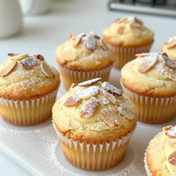 To make these Vanilla Almond Cupcakes, you need the following: - 1 &frac12; cups all-purpose flour - 1 cup granulated sugar - &frac12; cup unsalted butter, softened - 2 large eggs - 1 cup milk (or almond milk for a nutty flavor) - 2 teaspoons vanilla extract - 1 teaspoon almond extract - 1 &frac12; teaspoons baking powder - &frac12; teaspoon baking soda - &frac14; teaspoon salt - Sliced almonds and powdered sugar for garnish You can swap some ingredients if needed. If you want a dairy-free option, use almond milk instead of regular milk. For a lighter cupcake, replace butter with applesauce. You can also use coconut oil for a hint of coconut flavor. If you can't find almond extract, you can double the vanilla extract. This will still give you a great taste. Garnishes can add a nice touch to your cupcakes. Try adding sliced almonds on top for crunch. A dusting of powdered sugar makes them look sweet and inviting. You can also drizzle melted chocolate for a richer flavor. Fresh berries can add color and a burst of freshness. {{ingredient_image_1}} First, preheat your oven to 350&deg;F (175&deg;C). This step is key for good baking. While it heats, line a 12-cup muffin pan with paper liners. This makes for easy cupcake removal later. In a large bowl, cream together the softened butter and sugar. Use an electric mixer for best results. Beat them until the mix is light and fluffy. Next, add the eggs one at a time. Make sure to mix well after each egg. Then, stir in the vanilla and almond extracts. In another bowl, whisk together the flour, baking powder, baking soda, and salt. Gradually add this dry mix to the wet mix. Alternate with the milk for a smooth batter. Make sure not to overmix. Now, spoon the batter into the cupcake liners. Fill each one about two-thirds full. This allows space for rising. Place the muffin pan in the preheated oven. Bake for 18 to 20 minutes. To check if they are done, insert a toothpick into the center. If it comes out clean, they are ready. Once baked, take the pan out of the oven. Let the cupcakes cool in the pan for 5 minutes. After that, transfer them to a wire rack to cool completely. Once cool, you can dust them with powdered sugar. Top with sliced almonds for a lovely finish. Enjoy your delicious Vanilla Almond Cupcakes! To make the best vanilla almond cupcakes, start with room temperature ingredients. This helps your butter and eggs mix well. Use a scale for measuring flour to get it just right. Too much flour can make cupcakes dry. I recommend using an electric mixer to cream the butter and sugar. This makes your batter light and fluffy. When mixing dry and wet ingredients, do it gently. Overmixing can lead to tough cupcakes. One common mistake is not preheating the oven. This can lead to uneven baking. Another mistake is filling the cupcake liners too full. Fill them only two-thirds full to allow room for rising. Also, avoid opening the oven door too soon. This can cause the cupcakes to sink. If you skip the cooling time, the frosting may melt off. To keep your cupcakes moist, use milk or almond milk in the batter. Almond milk adds a nice nutty flavor. Adding a little more butter can also help. Once baked, let them cool on a wire rack. For extra moisture, you can brush them with a simple syrup. This is just equal parts water and sugar heated until dissolved. It keeps your cupcakes fresh and soft for days. Pro Tips Use Room Temperature Ingredients: Ensure that your butter and eggs are at room temperature for better incorporation, resulting in a lighter and fluffier cupcake. Don&rsquo;t Overmix the Batter: Mix until just combined to prevent dense cupcakes. A few lumps are okay; they&rsquo;ll bake out. Almond Milk for Extra Flavor: Substitute regular milk with almond milk to enhance the nutty flavor profile of your cupcakes. Garnish Just Before Serving: Dust powdered sugar and add sliced almonds right before serving to keep the toppings fresh and visually appealing. {{image_2}} You can easily add a chocolate twist to your vanilla almond cupcakes. Just mix in 1/3 cup of cocoa powder with the dry ingredients. This change gives a rich chocolate flavor that pairs well with almond. You can also fold in chocolate chips for extra sweetness. This variation delights chocolate lovers while keeping that almond essence. Want to make these cupcakes gluten-free? Simply swap the all-purpose flour for a gluten-free blend. Make sure it includes xanthan gum for texture. This helps your cupcakes rise and stay moist. You can also use almond flour, which adds a lovely nutty taste. Just remember, gluten-free cupcakes can be denser, so watch your baking time closely. Adding a filling can create a fun surprise in your cupcakes. After baking and cooling, you can cut a small hole in the center of each cupcake. Fill it with your favorite jam or cream. Strawberry jam adds a fruity punch, while whipped cream offers lightness. Top with sliced almonds for a beautiful finish. This extra step makes your cupcakes even more delightful! To keep your vanilla almond cupcakes fresh, store them in an airtight container. Place them on the counter for up to three days. If your kitchen is warm or humid, refrigerate them to prevent spoilage. Make sure to let them cool completely before sealing. Freezing is a great way to save cupcakes for later. First, let them cool fully. Wrap each cupcake tightly in plastic wrap. Then, place them in a freezer-safe bag or container. They can freeze well for up to three months. When you are ready to eat, thaw them in the fridge overnight. Cupcakes taste best when fresh, but you can extend their life. Avoid leaving them out for long periods. If you notice any mold or smell, it&rsquo;s best to throw them away. Always check for freshness before serving. Yes, you can use almond milk. It adds a nice nutty flavor. Just swap it for regular milk in equal amounts. This change makes the cupcakes even more delicious and keeps them moist. Cupcakes are done when a toothpick comes out clean. Insert it into the center of a cupcake. If it&rsquo;s clean, they are ready. If the toothpick has batter on it, bake for a few more minutes. The tops should also look golden brown. If you lack almond extract, use vanilla extract instead. This keeps the flavor balanced. You can also use hazelnut extract for a different taste. Adjust the amount to suit your flavor preference. We covered the key steps to make delicious cupcakes. You learned about the right ingredients and how to mix them well. I shared baking tips to help you avoid common mistakes. You also found out how to store them for long-lasting freshness. Try out different flavors and make it your own. Enjoy sharing these treats with family and friends. Happy baking!