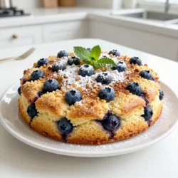 For a tasty Lemon Blueberry Crumb Cake, you need fresh and simple ingredients. Here&rsquo;s what you will use: - 2 cups fresh blueberries - 1 tablespoon lemon zest - 1/4 cup lemon juice - 1 1/2 cups all-purpose flour - 1 cup granulated sugar - 1/2 teaspoon salt - 1 tablespoon baking powder - 1/2 cup unsalted butter, softened - 2 large eggs - 1 teaspoon vanilla extract - 1/2 cup buttermilk For the crumb topping, gather these ingredients: - 1/2 cup all-purpose flour - 1/4 cup brown sugar, packed - 1/4 cup unsalted butter, melted - 1 teaspoon cinnamon Each ingredient plays a key role in creating this delightful cake. Fresh blueberries bring sweetness and color. Lemon adds a bright zing that pairs well with the berries. The blend of flour, sugar, and butter creates a soft, moist cake. The crumb topping gives a crunchy contrast. Together, these ingredients make a treat that everyone loves. Using fresh items makes the cake taste even better! {{ingredient_image_1}} First, preheat your oven to 350&deg;F (175&deg;C). This step is key to baking. While the oven heats, grease and flour a 9-inch round cake pan. You can also line it with parchment paper for easy removal. In a mixing bowl, combine 1 1/2 cups of all-purpose flour, 1 tablespoon of baking powder, and 1/2 teaspoon of salt. Whisk these together well. This mixture gives the cake its structure and rise. In a large bowl, cream 1/2 cup of softened unsalted butter with 1 cup of granulated sugar. Mix until it's light and fluffy. This should take about 3-4 minutes. Next, beat in 2 large eggs one at a time. Then add 1 tablespoon of lemon zest, 1/4 cup of lemon juice, and 1 teaspoon of vanilla extract. This mix adds flavor and richness. Now, take your dry flour mixture and alternate adding it with 1/2 cup of buttermilk to the creamed mixture. Start and end with the flour. Mix until just combined. This helps the cake stay soft. Gently fold in 2 cups of fresh blueberries. Use a spatula and be careful not to break the berries. This way, the blueberries stay whole and juicy in your cake. For the crumb topping, mix 1/2 cup of all-purpose flour, 1/4 cup of brown sugar, 1/4 cup of melted butter, and 1 teaspoon of cinnamon in a small bowl. Stir until it looks crumbly. This will create a nice texture on top. Pour the batter into your prepared cake pan. Spread it evenly. Then sprinkle the crumb topping over the batter. Bake in the preheated oven for about 40-45 minutes. Check for doneness by inserting a toothpick in the center. It should come out clean. After baking, let the cake cool in the pan for 10 minutes. Then transfer it to a wire rack to cool completely. This helps set the cake and makes it easier to slice. To get the best crumb, focus on texture. The cake should be soft and moist. Use fresh blueberries for a juicy burst in every bite. When you make the crumb topping, mix the flour, brown sugar, and butter until it&rsquo;s crumbly. This topping adds a nice crunch. Don't overmix your cake batter; this keeps it light. If you have allergies or follow a special diet, you can still enjoy this cake. For a dairy-free option, use almond milk in place of buttermilk. You can replace butter with coconut oil for a vegan version. If you need gluten-free, substitute all-purpose flour with a gluten-free blend. These swaps ensure everyone can savor the cake. Want to boost the flavor? Try adding a bit of lemon extract for more zing. You can also mix in a dash of nutmeg with the cinnamon in the crumb topping. For a twist, fold in some chopped pecans or walnuts. These small changes can make your cake even more delightful. Pro Tips Fresh Blueberries: Always use fresh blueberries for the best flavor and texture. If using frozen, make sure to thaw and drain them to avoid excess moisture in the batter. Lemon Zest: Use a microplane to zest the lemon for finer shreds, which will release more oils and enhance the cake's lemon flavor. Crumble Consistency: Make sure the crumb topping is chunky and not too fine; this will create a delightful texture contrast with the soft cake beneath. Cooling Time: Let the cake cool completely before slicing to ensure cleaner cuts and better flavor development. {{image_2}} You can swap blueberries for other fruits. Try strawberries, raspberries, or peaches. Each fruit brings a unique taste and color. For strawberries, chop them into small pieces. Raspberries can be used whole, while peaches should be diced. These changes keep your cake fresh and exciting. You can also explore new flavors in your crumb cake. Instead of lemon, try orange zest and juice. Almond extract can add a nice touch too. You might even mix spices like nutmeg or cardamom into the batter. Each flavor shift can create a new cake experience. To make this cake gluten-free, use a gluten-free flour blend. Check for one that includes xanthan gum, as this helps with structure. Replace buttermilk with a mix of almond milk and vinegar for a similar tang. These changes ensure everyone can enjoy a slice of this delightful cake. For short-term storage, keep your Lemon Blueberry Crumb Cake at room temperature. Place it in an airtight container to keep it fresh. If you don&rsquo;t have a container, cover it with plastic wrap. This will help avoid drying out. The cake stays good for about three days this way. For long-term storage, freezing is your best bet. First, let the cake cool completely. Then, wrap it tightly in plastic wrap. After that, place it in a freezer bag. Be sure to label the bag with the date. This method keeps the cake fresh for up to three months. To enjoy later, just thaw it overnight in the fridge. To reheat the cake, preheat your oven to 350&deg;F. Place the slices in an oven-safe dish. Cover the dish with foil to prevent drying. Heat for about 10-15 minutes. You want the cake warm but not hot. This keeps the texture nice and moist, just like when it was fresh. Enjoy your cake with a dusting of powdered sugar for extra flair! Yes, you can make this cake ahead of time. Just bake it, let it cool, and wrap it well. Store it in the fridge for up to three days. You can also freeze the cake for up to three months. To serve, thaw it overnight in the fridge. If you don't have buttermilk, you can use regular milk. Add one tablespoon of lemon juice or vinegar to one cup of milk. Let it sit for five minutes to sour. This will mimic buttermilk's tangy flavor. Absolutely! Frozen blueberries work well in this recipe. They may release some juice, which can make the batter a bit wetter. Just fold them in gently to avoid breaking them too much. No need to thaw them before using. Check for doneness by inserting a toothpick into the center of the cake. If it comes out clean or with a few crumbs, the cake is done. Another sign is a golden top and a slight spring when you press it. This cake tastes great with a dollop of whipped cream. You can also serve it with a scoop of vanilla ice cream. A side of fresh berries or a drizzle of lemon glaze adds a nice touch. Enjoying it with a cup of tea or coffee is perfect too! This blog covered how to make a tasty Lemon Blueberry Crumb Cake. You learned about essential ingredients, step-by-step instructions, and useful tips. Baking is fun and rewarding, especially when you get to eat your creation. Don't forget to try different fruits or flavors for a unique twist. With these tips, you can impress your friends and family. Enjoy your baking adventure and share it with others!